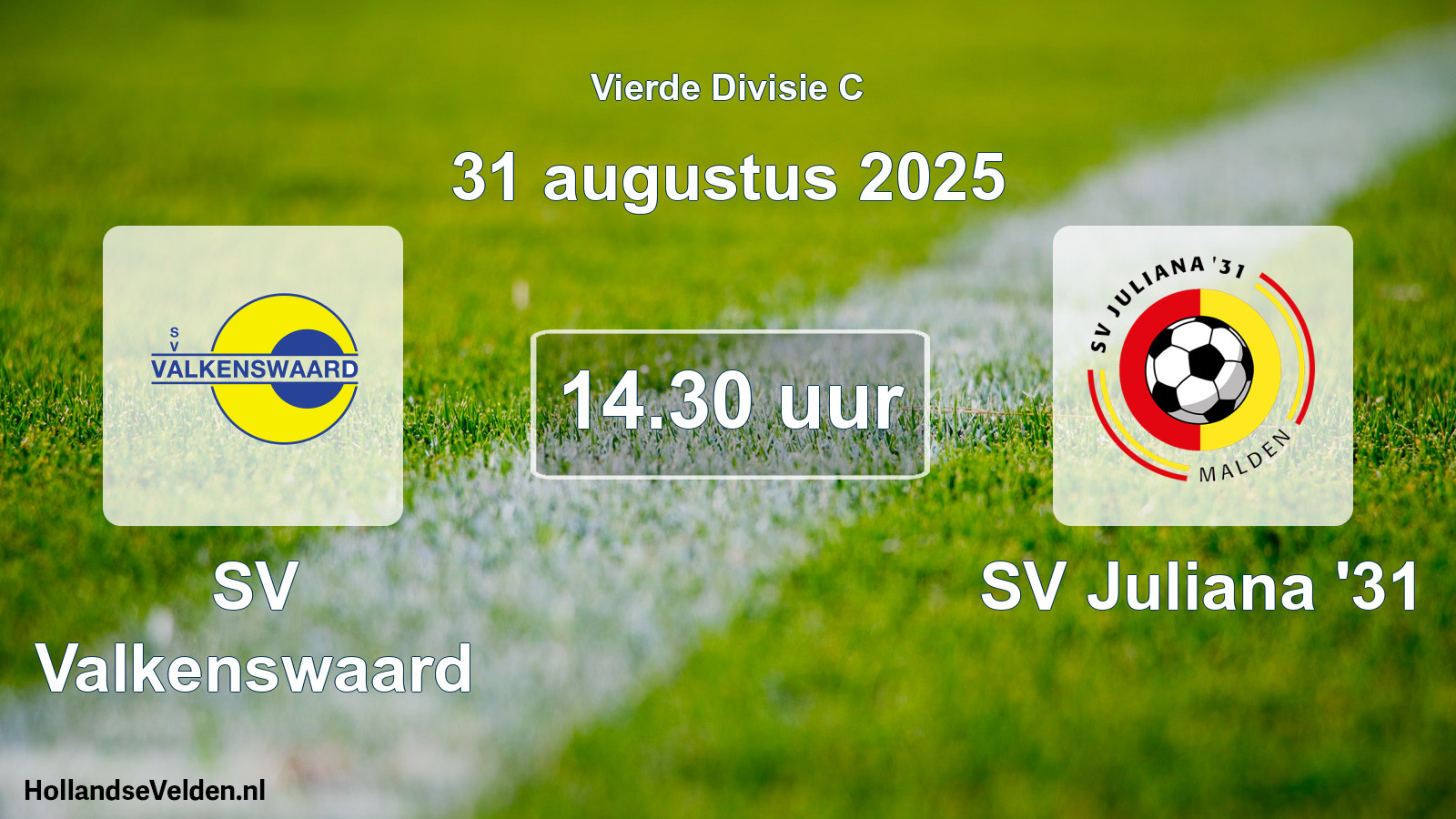 Geplande wedstrijd: SV Valkenswaard - SV Juliana '31 (31 augustus 2025)
