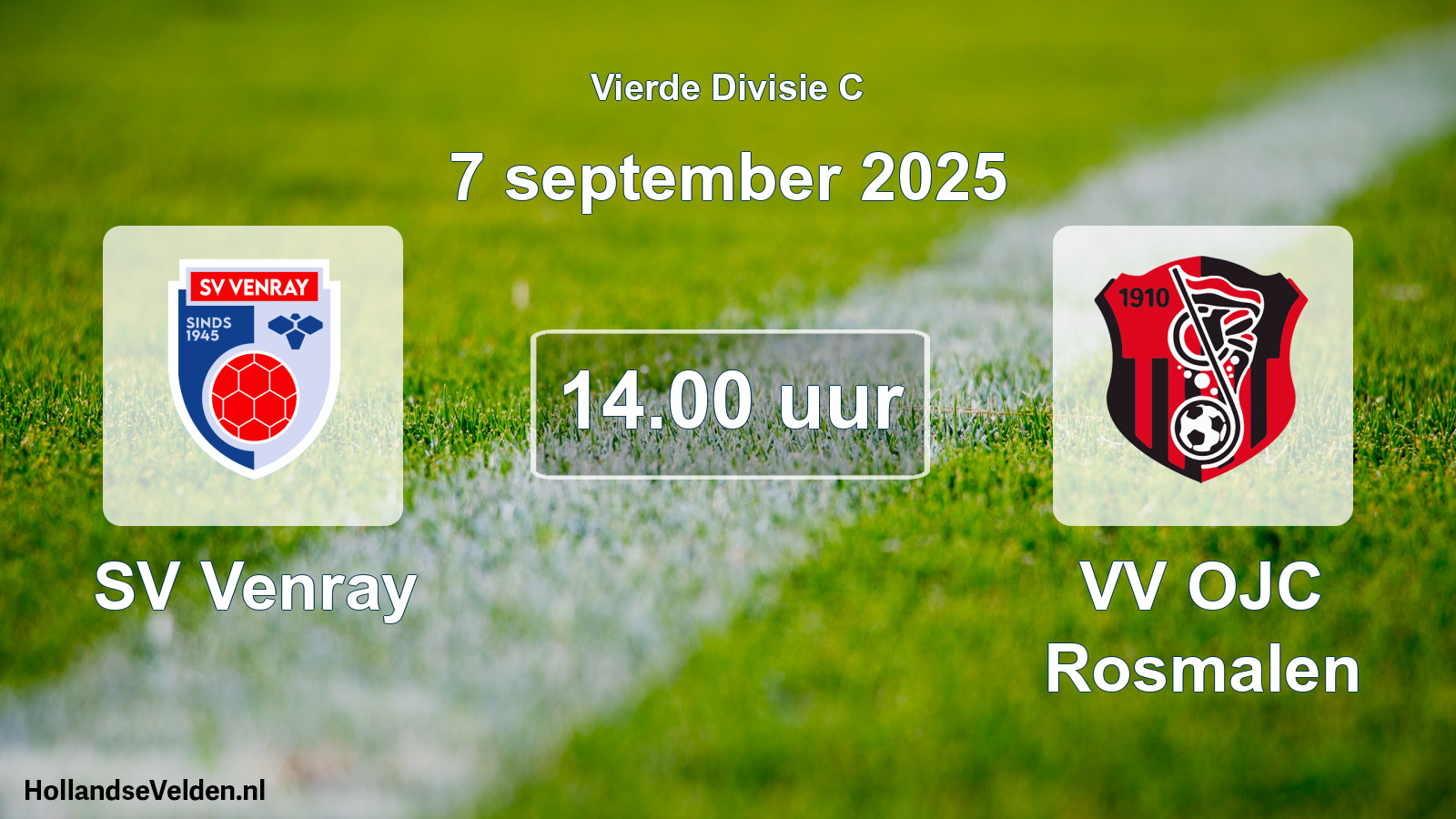 Geplande wedstrijd: SV Venray - VV OJC Rosmalen (7 september 2025)
