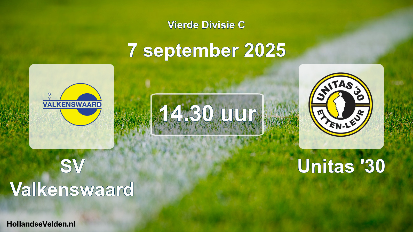 Geplande wedstrijd: SV Valkenswaard - Unitas '30 (7 september 2025)
