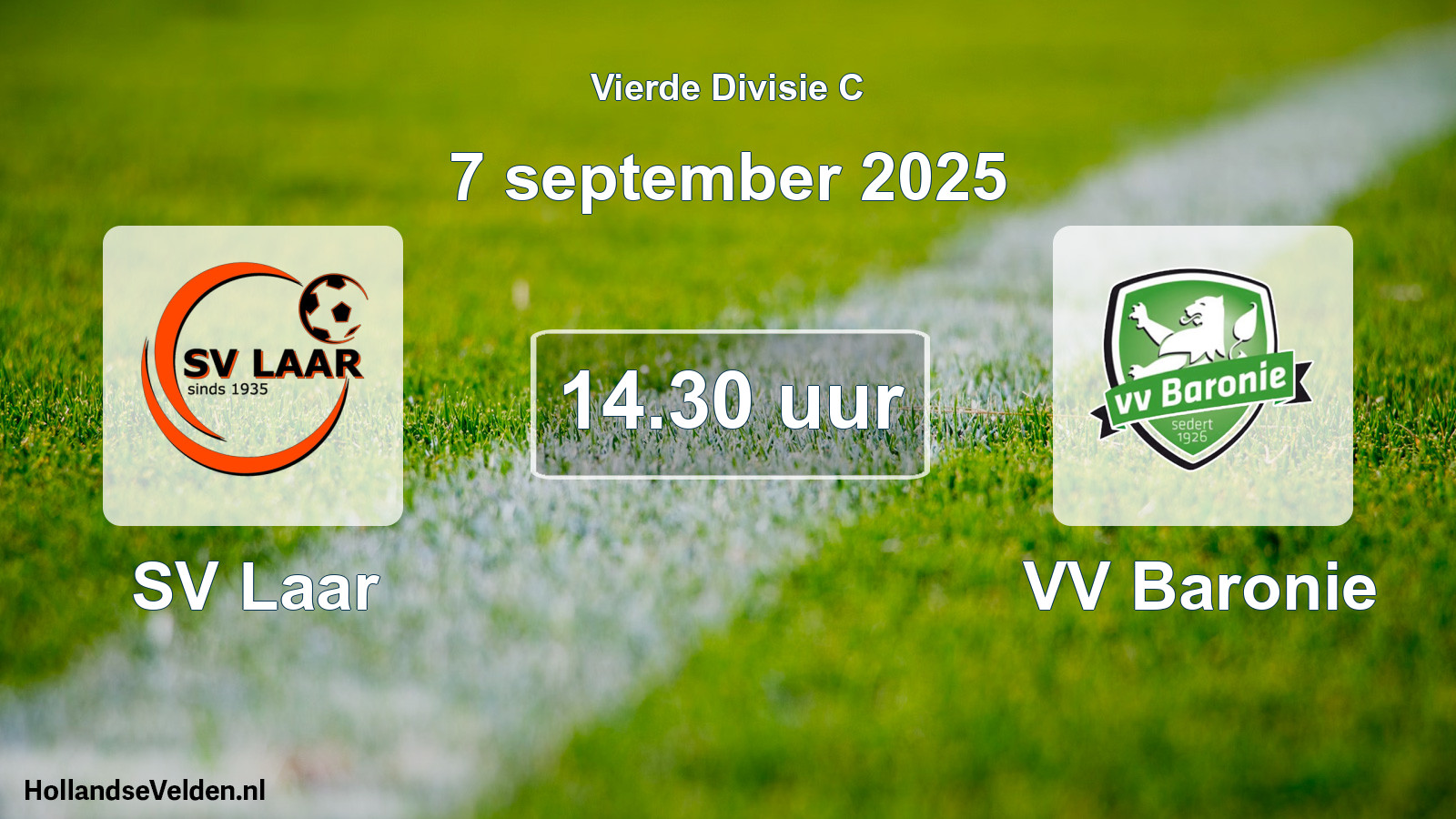 Geplande wedstrijd: SV Laar - VV Baronie (7 september 2025)