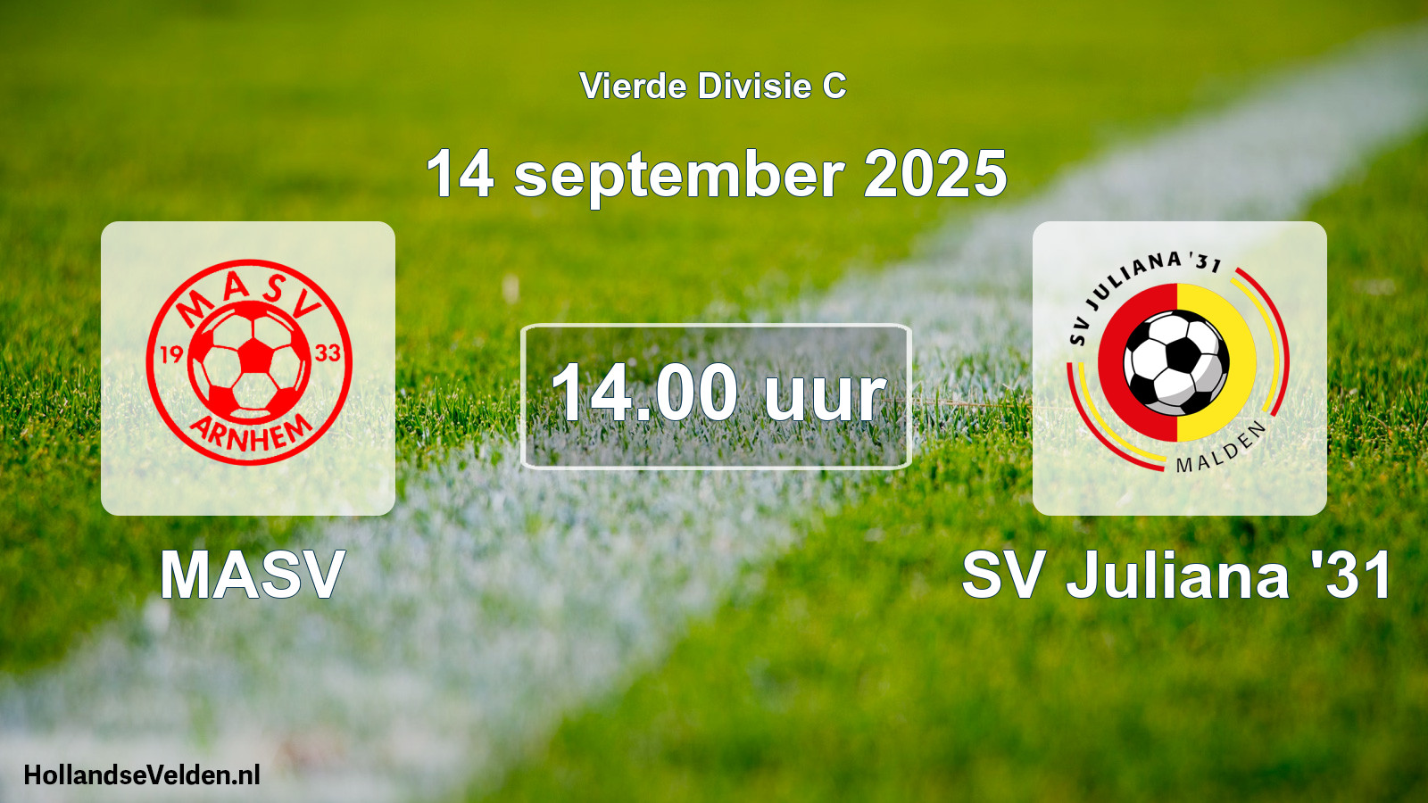 Geplande wedstrijd: MASV - SV Juliana '31 (14 september 2025)