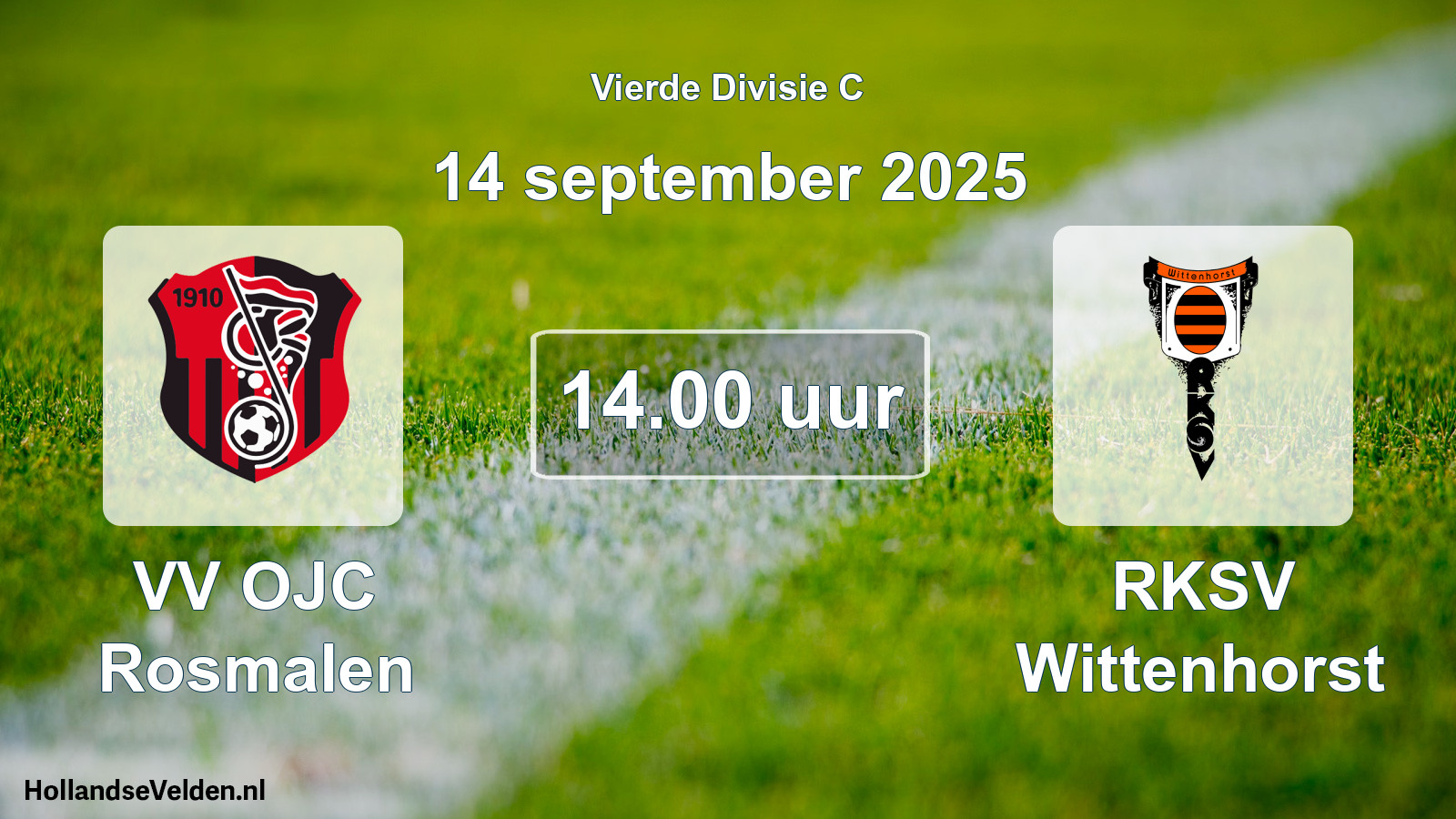 Geplande wedstrijd: VV OJC Rosmalen - RKSV Wittenhorst (14 september 2025)