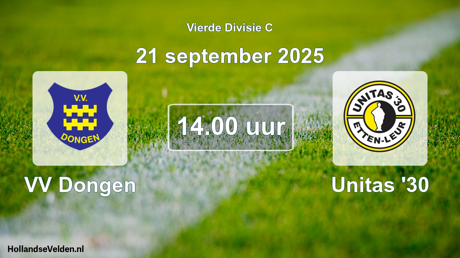 Geplande wedstrijd: VV Dongen - Unitas '30 (21 september 2025)
