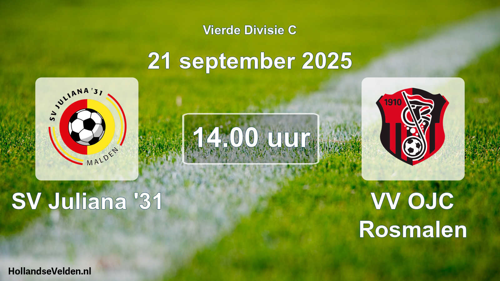 Scheduled Match: SV Juliana '31 - VV OJC Rosmalen (21 September 2025)
