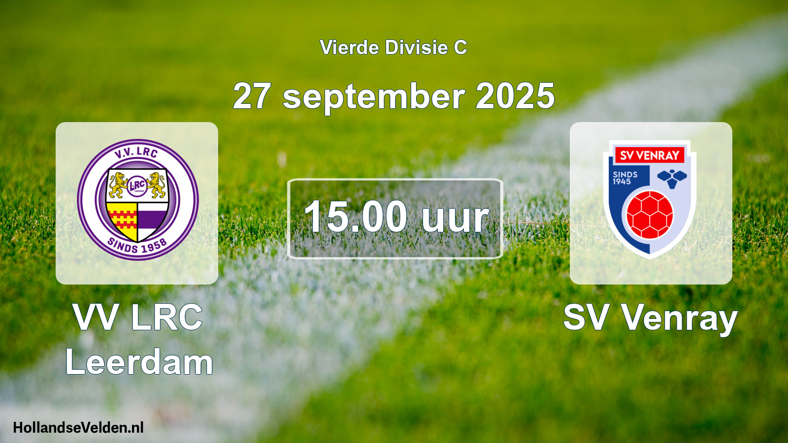 Geplande wedstrijd: VV LRC Leerdam - SV Venray (27 september 2025)