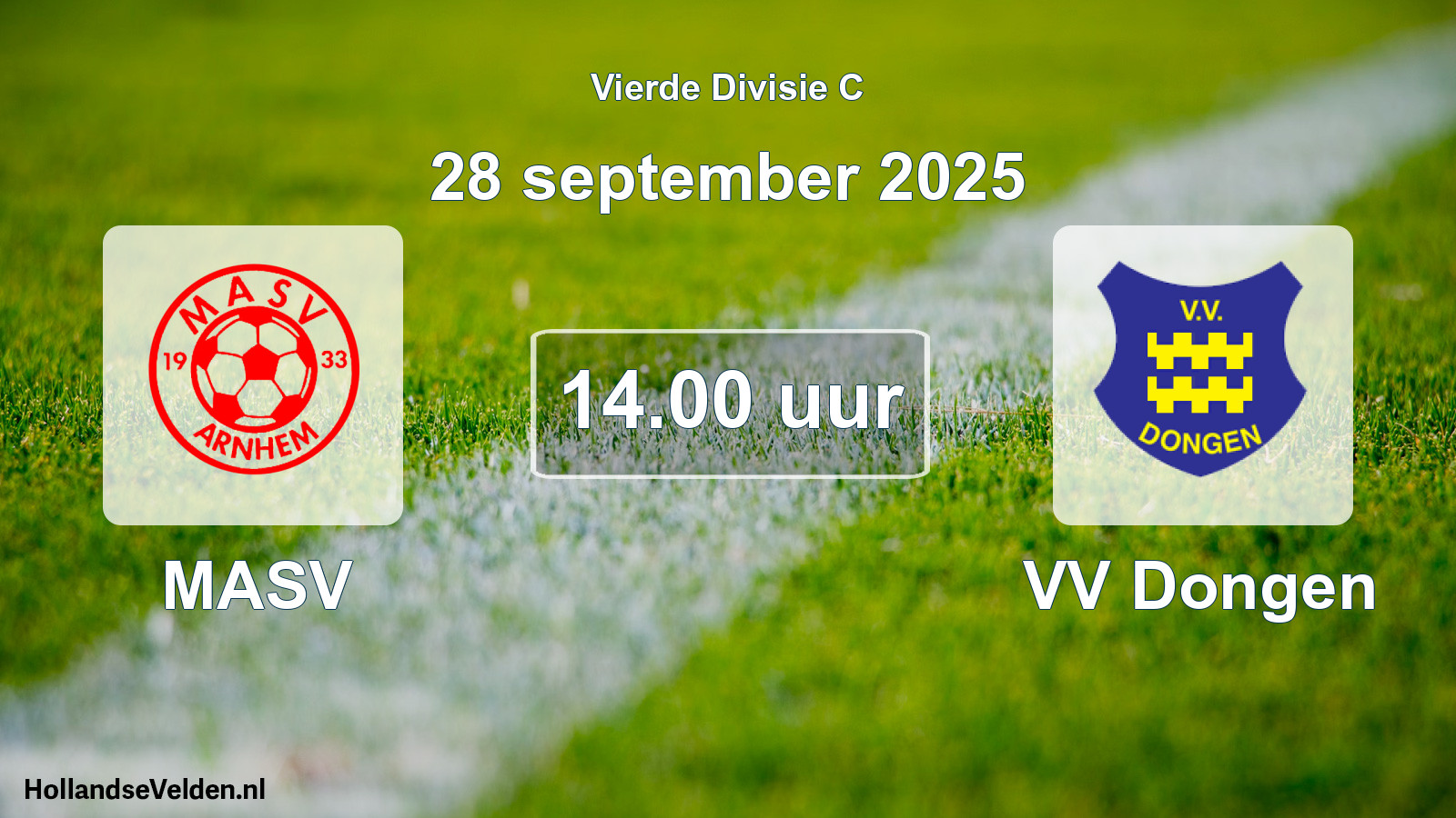 Geplande wedstrijd: MASV - VV Dongen (28 september 2025)