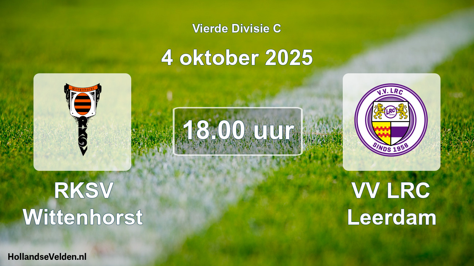 Geplande wedstrijd: RKSV Wittenhorst - VV LRC Leerdam (4 oktober 2025)