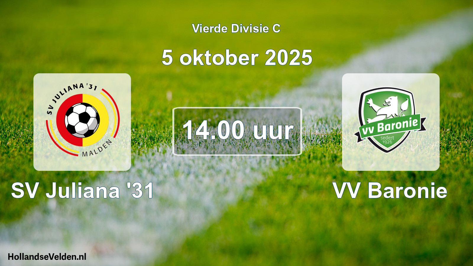Scheduled Match: SV Juliana '31 - VV Baronie (5 October 2025)