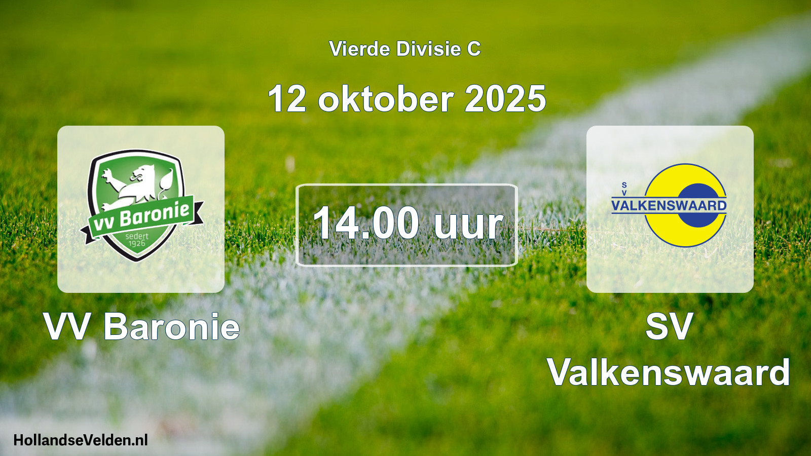 Geplande wedstrijd: VV Baronie - SV Valkenswaard (12 oktober 2025)
