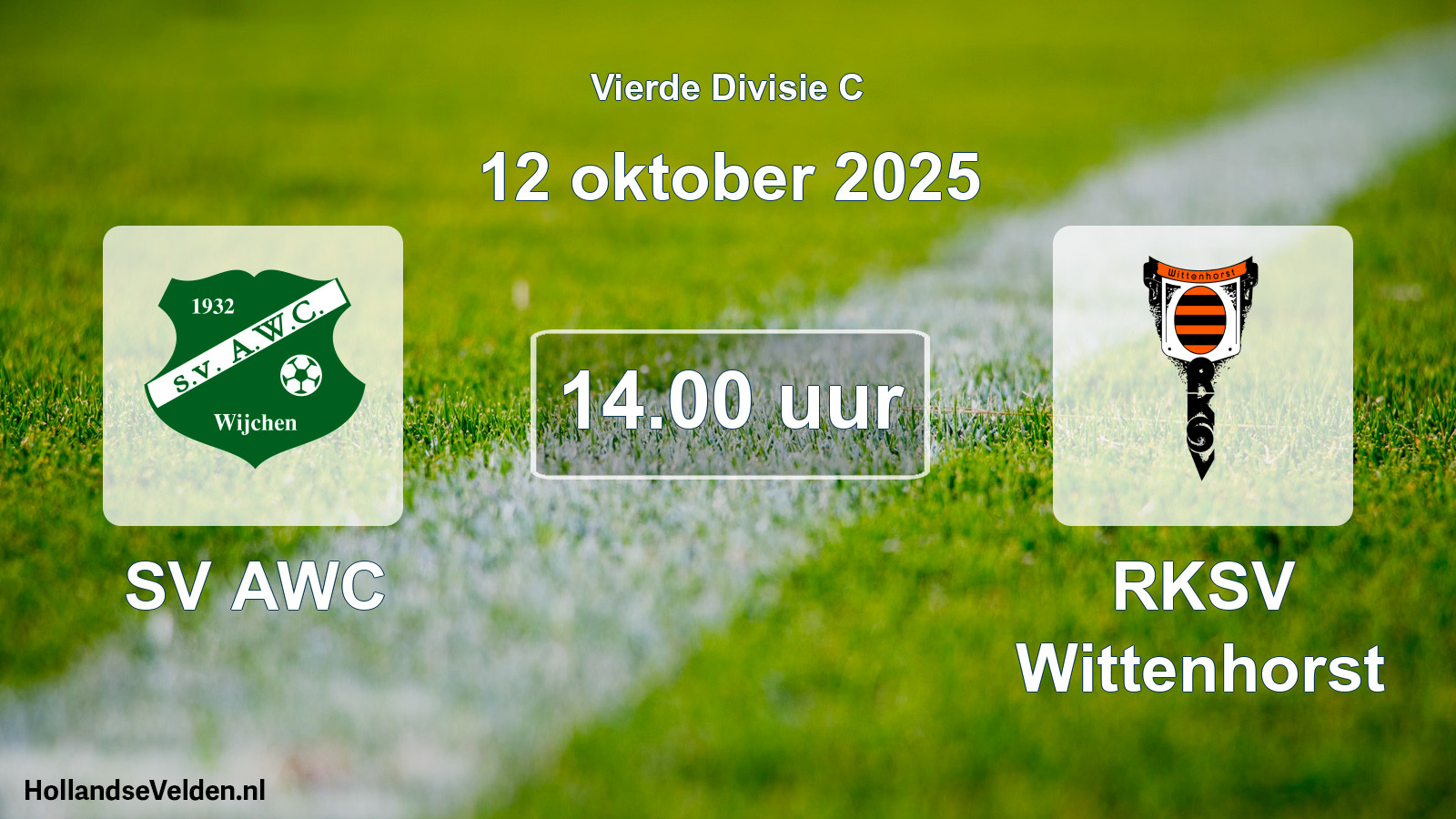 Geplande wedstrijd: SV AWC - RKSV Wittenhorst (12 oktober 2025)