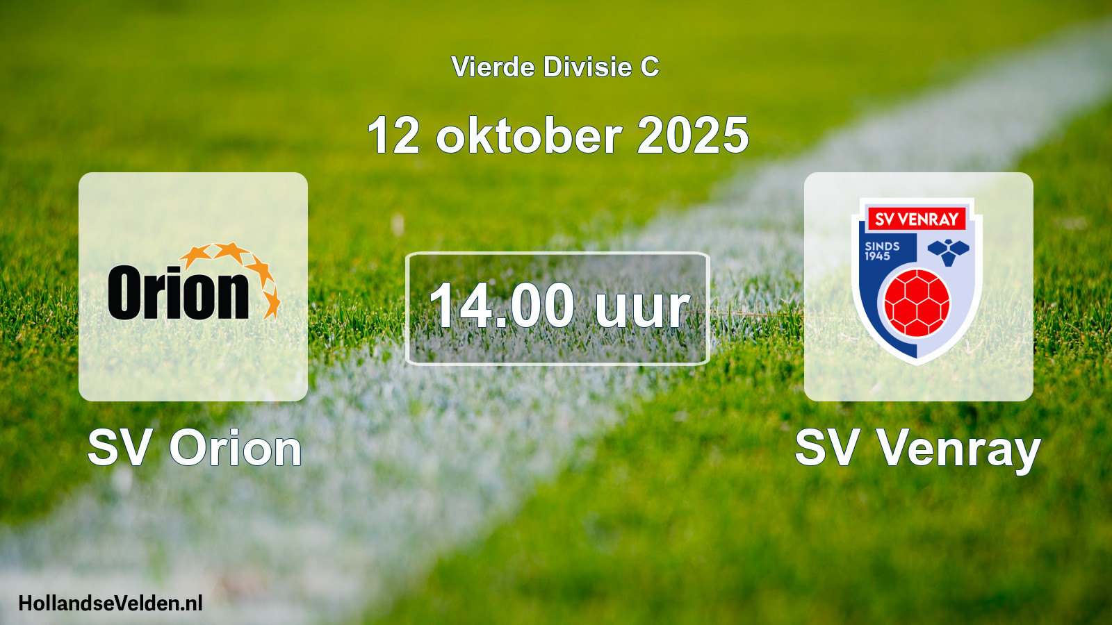 Geplande wedstrijd: SV Orion - SV Venray (12 oktober 2025)