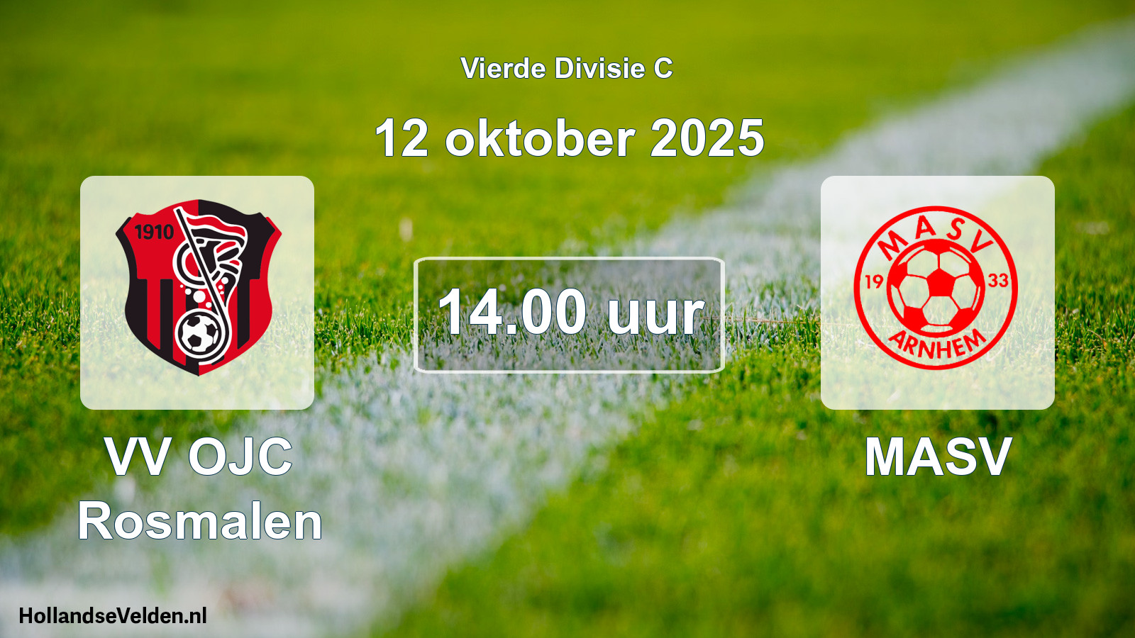 Geplande wedstrijd: VV OJC Rosmalen - MASV (12 oktober 2025)