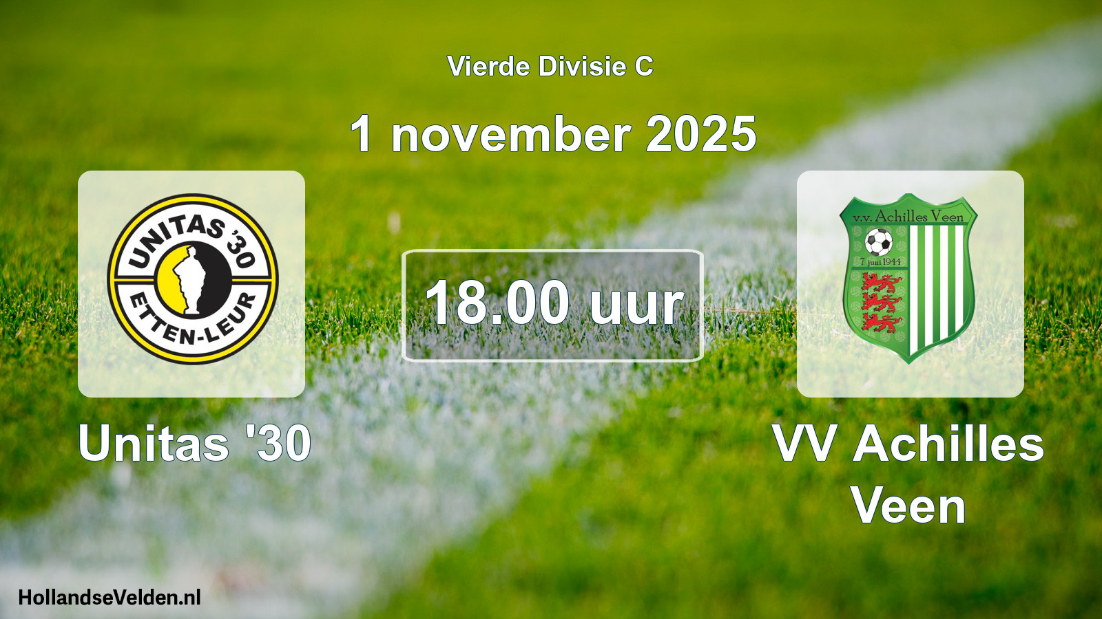 Geplande wedstrijd: Unitas '30 - VV Achilles Veen (1 november 2025)
