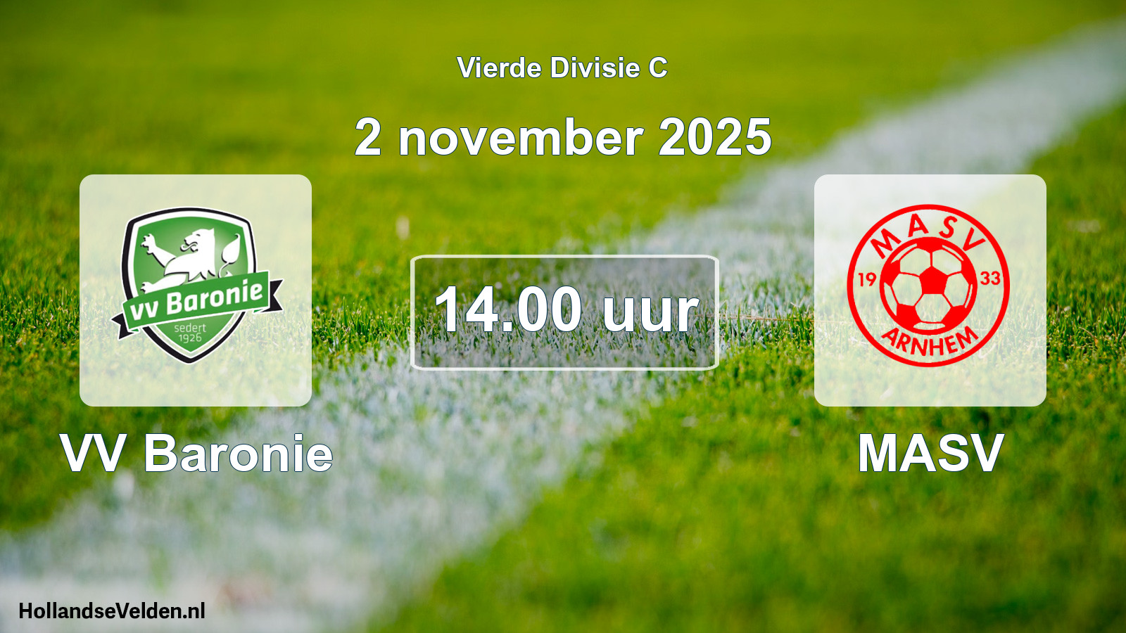 Geplande wedstrijd: VV Baronie - MASV (2 november 2025)