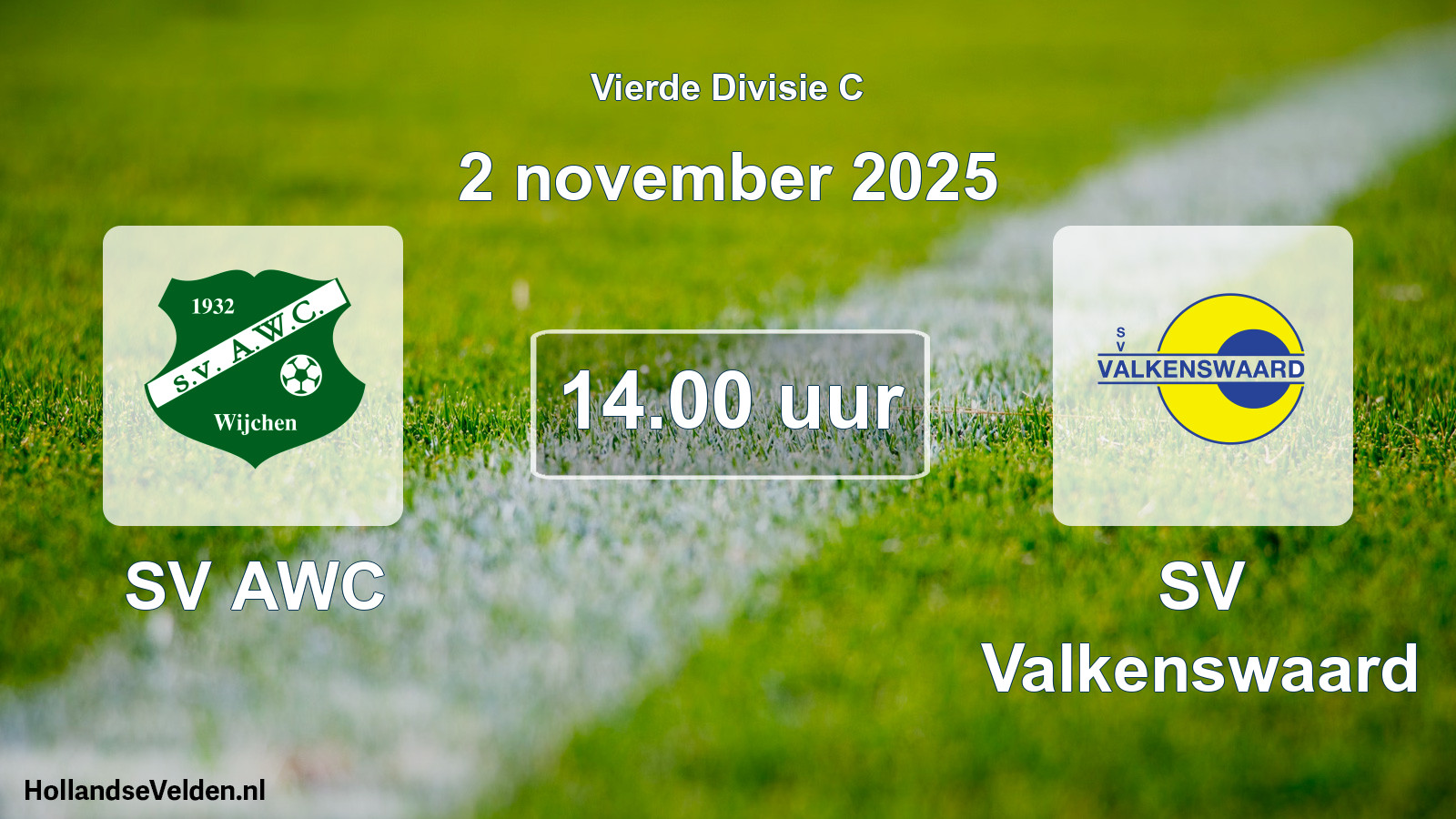 Geplande wedstrijd: SV AWC - SV Valkenswaard (2 november 2025)
