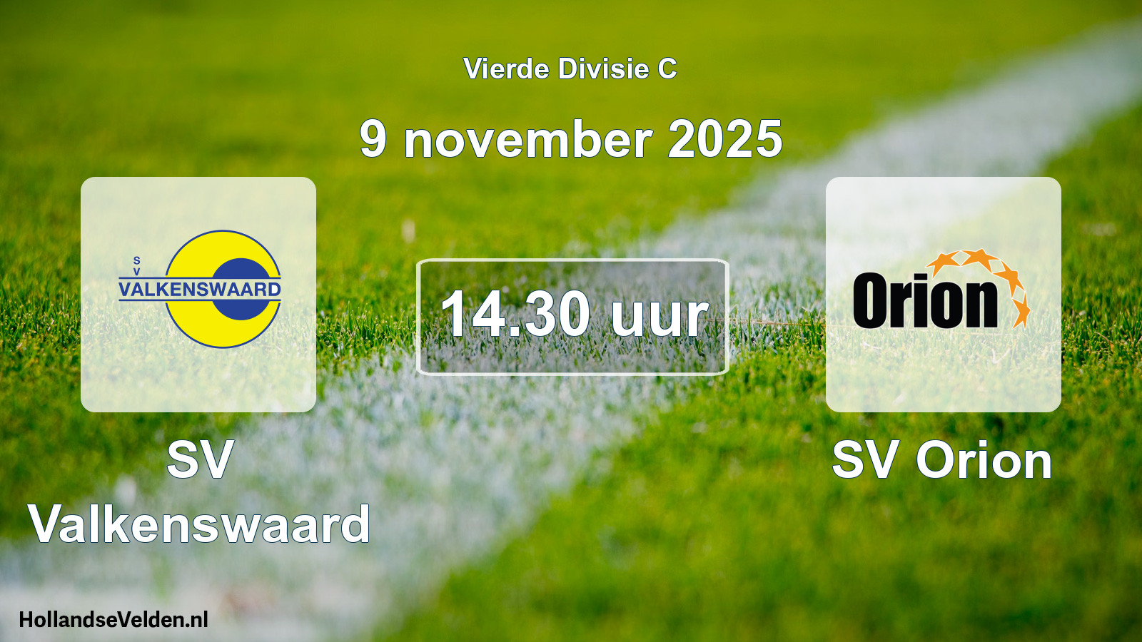 Geplande wedstrijd: SV Valkenswaard - SV Orion (9 november 2025)