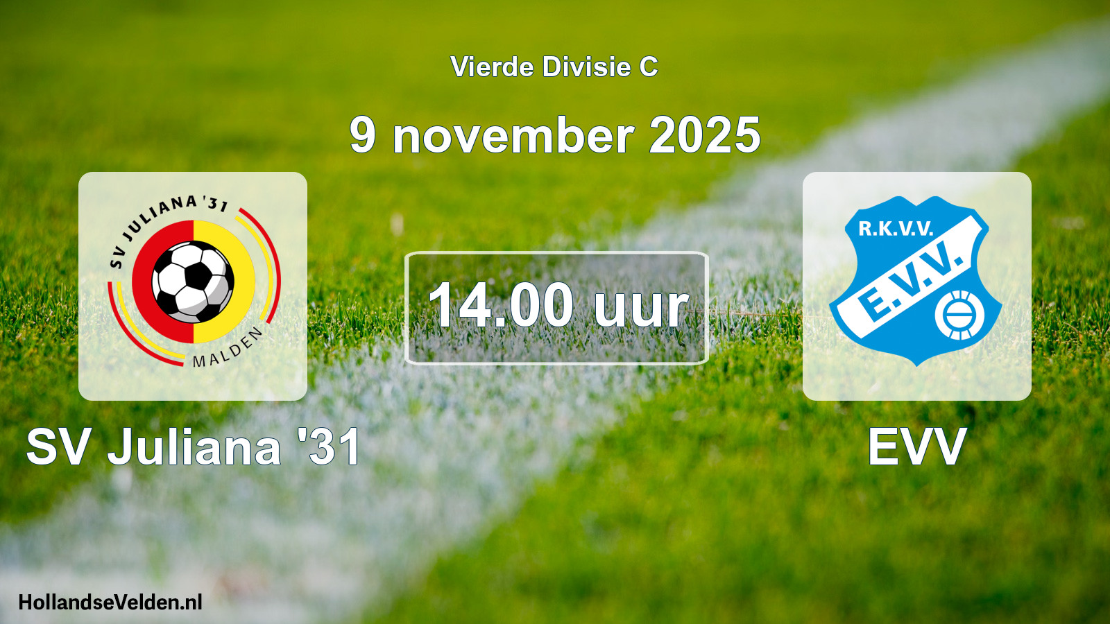 Geplande wedstrijd: SV Juliana '31 - EVV (9 november 2025)