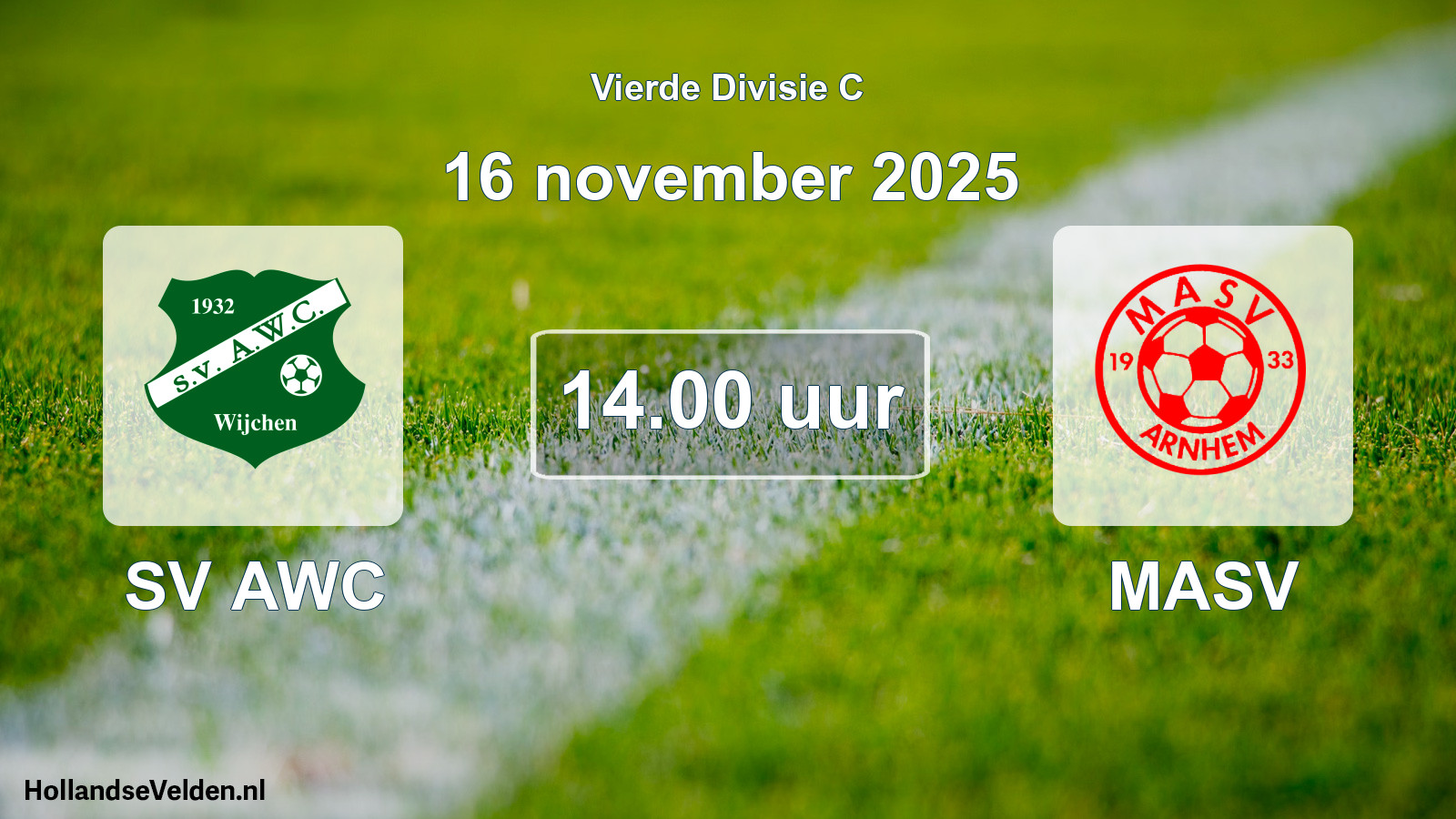 Geplande wedstrijd: SV AWC - MASV (16 november 2025)