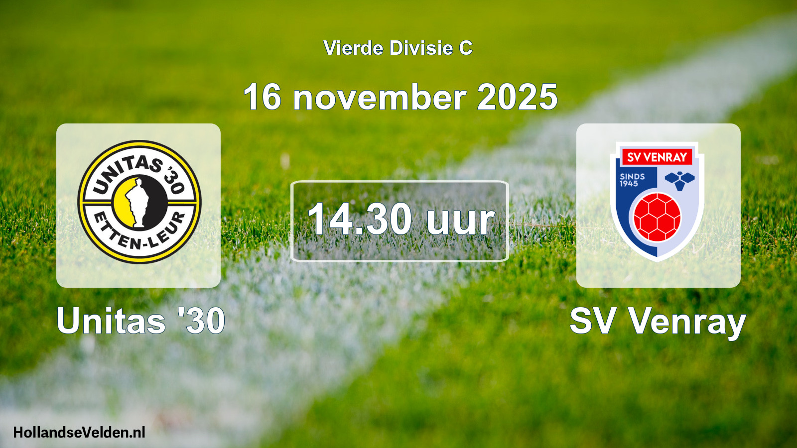 Geplande wedstrijd: Unitas '30 - SV Venray (16 november 2025)