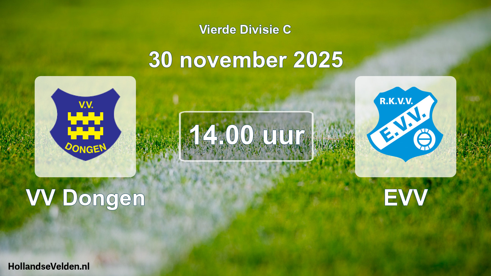 Geplande wedstrijd: VV Dongen - EVV (30 november 2025)