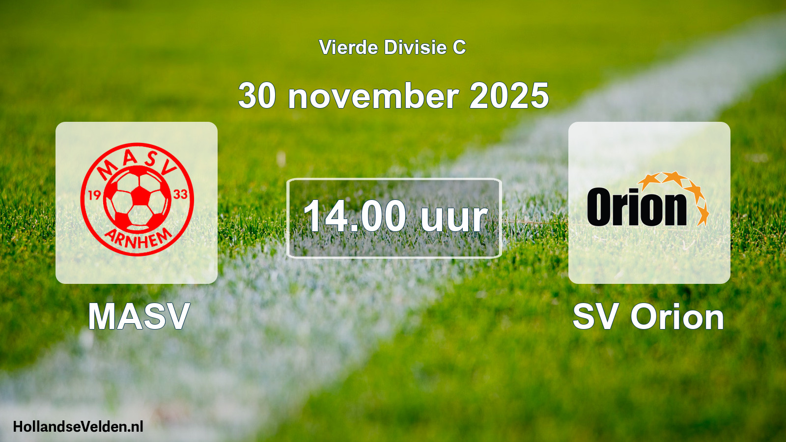 Geplande wedstrijd: MASV - SV Orion (30 november 2025)