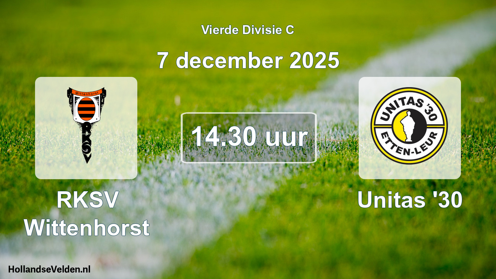 Geplande wedstrijd: RKSV Wittenhorst - Unitas '30 (7 december 2025)