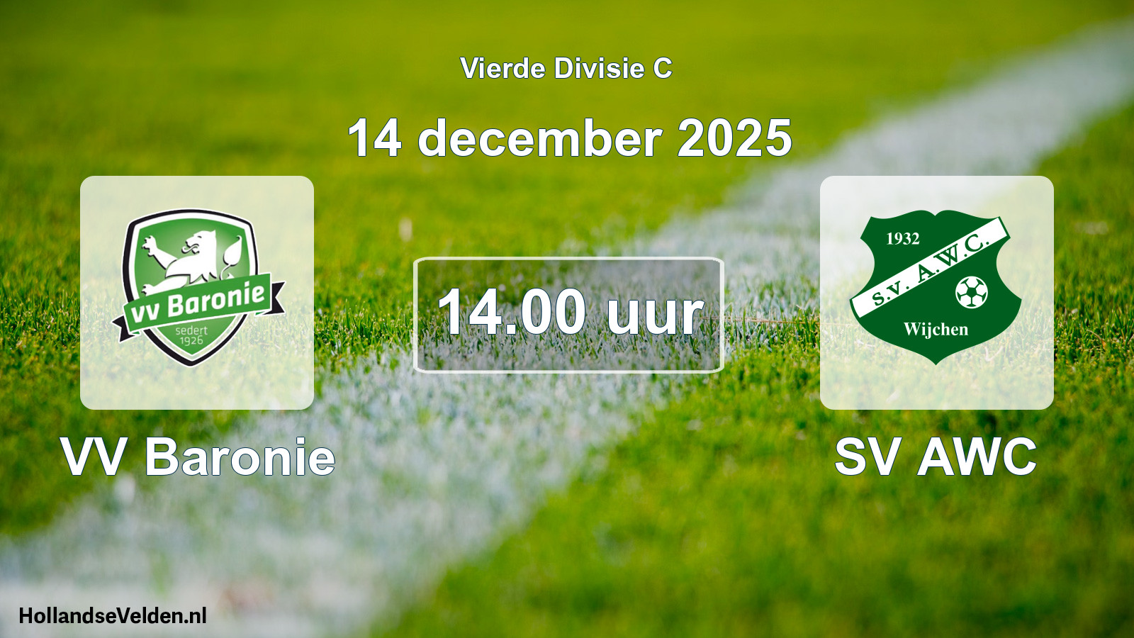 Geplande wedstrijd: VV Baronie - SV AWC (14 december 2025)