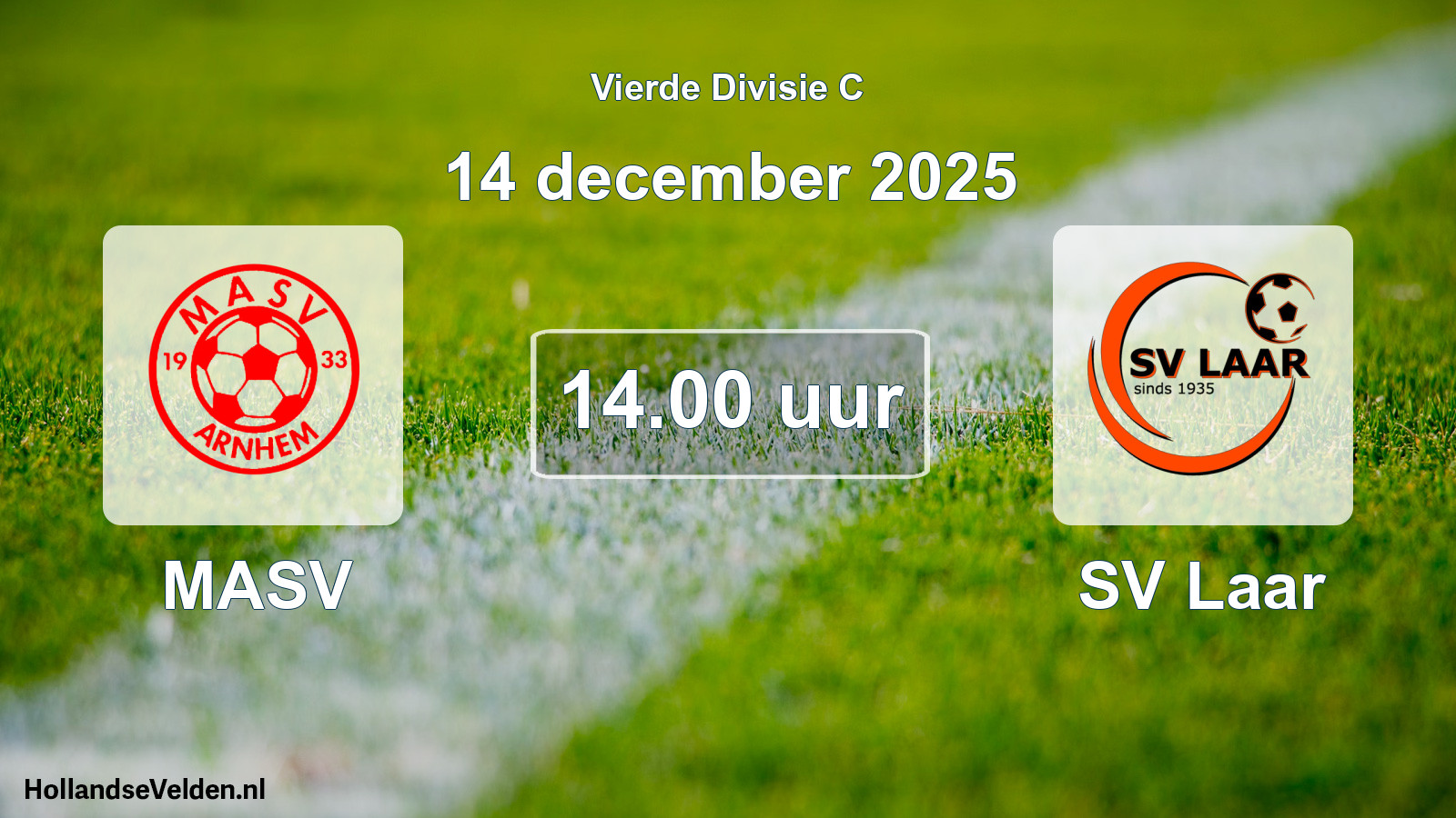 Geplande wedstrijd: MASV - SV Laar (14 december 2025)