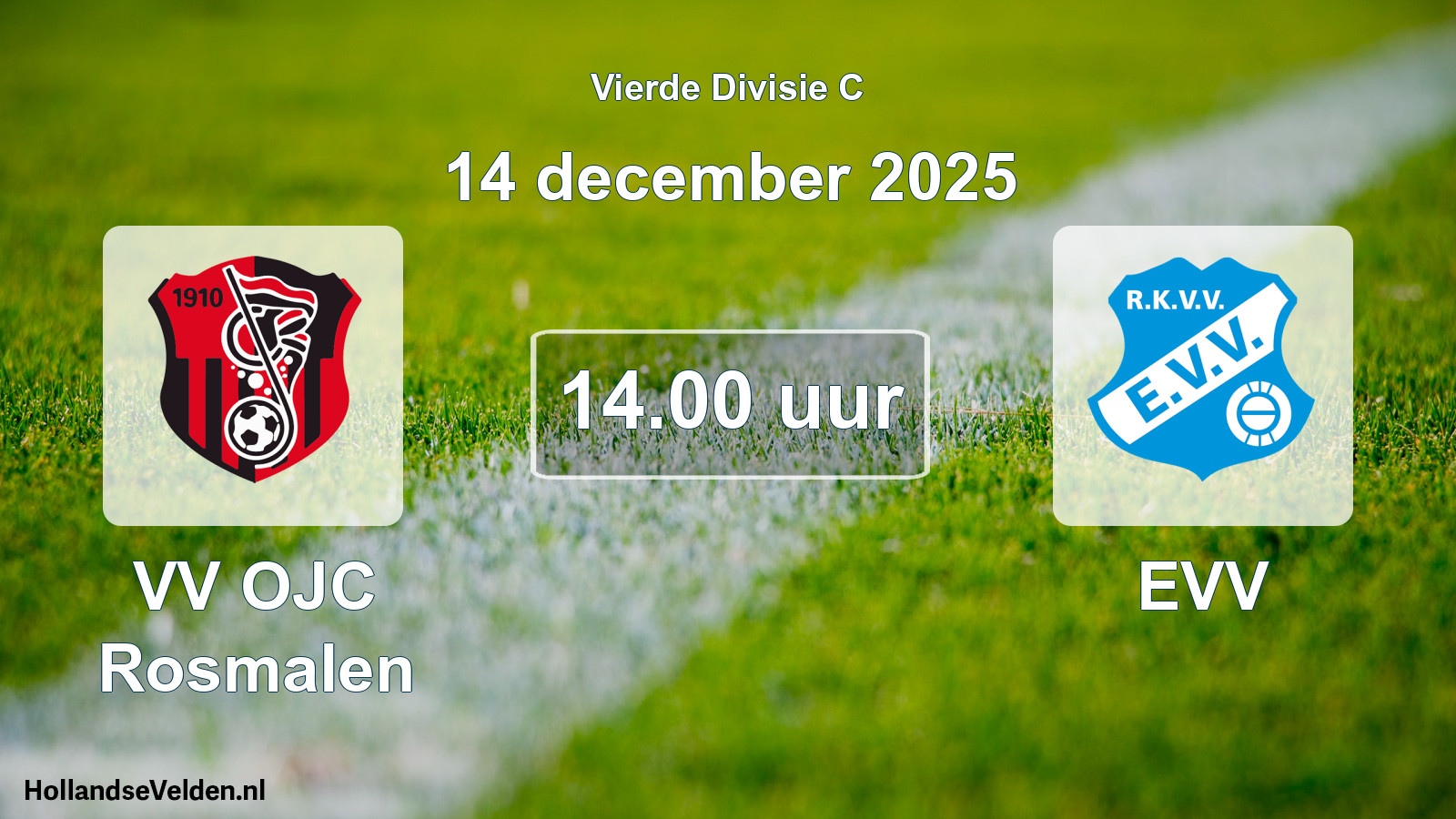Geplande wedstrijd: VV OJC Rosmalen - EVV (14 december 2025)