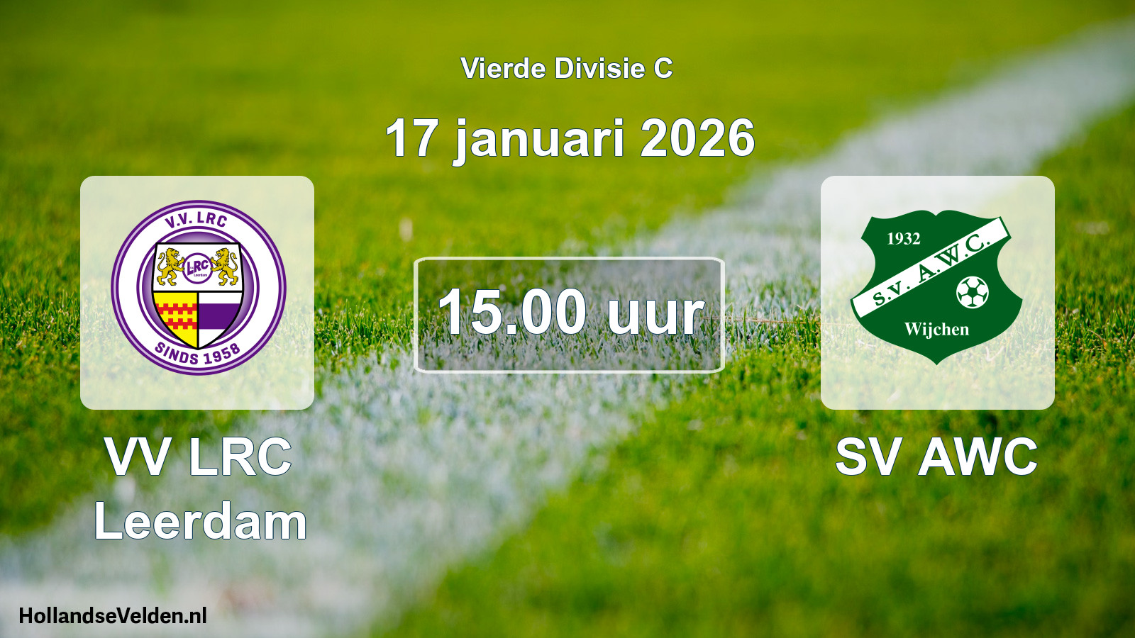 Geplande wedstrijd: VV LRC Leerdam - SV AWC (17 januari 2026)