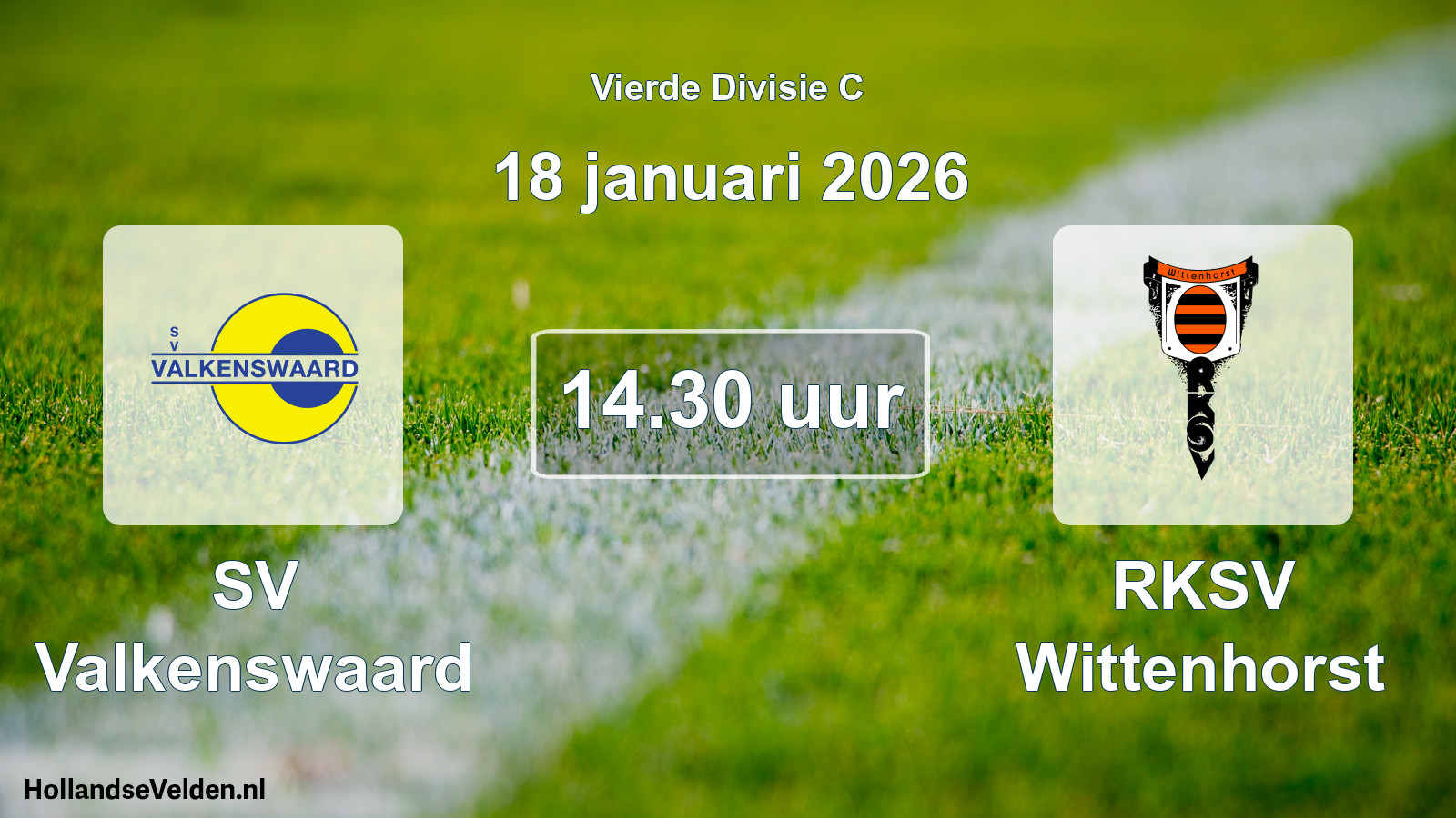 Geplande wedstrijd: SV Valkenswaard - RKSV Wittenhorst (18 januari 2026)