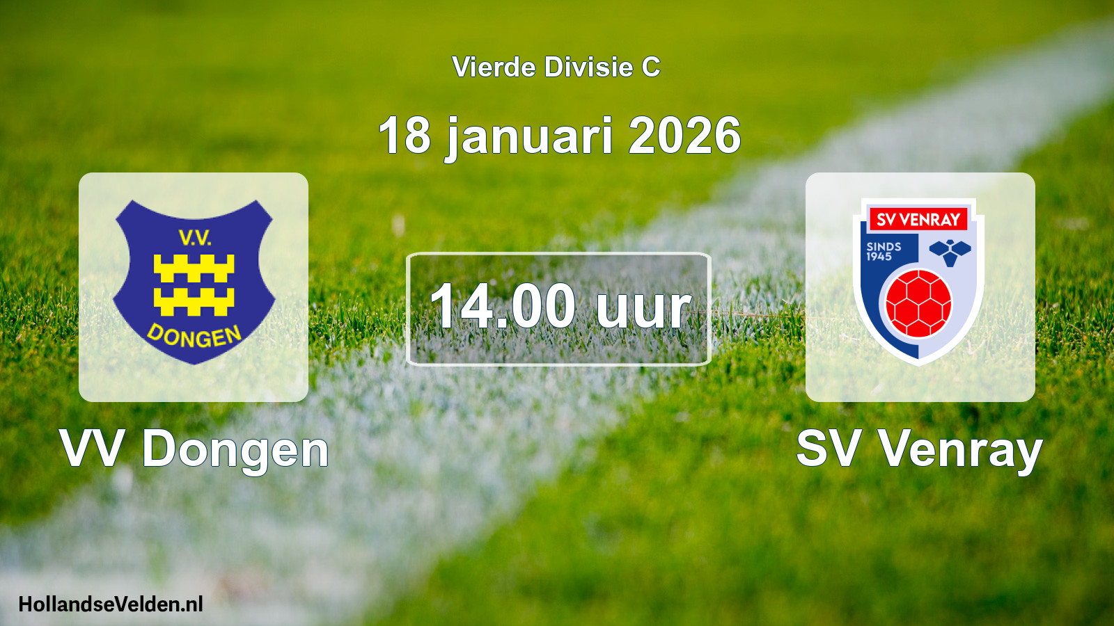 Geplande wedstrijd: VV Dongen - SV Venray (18 januari 2026)