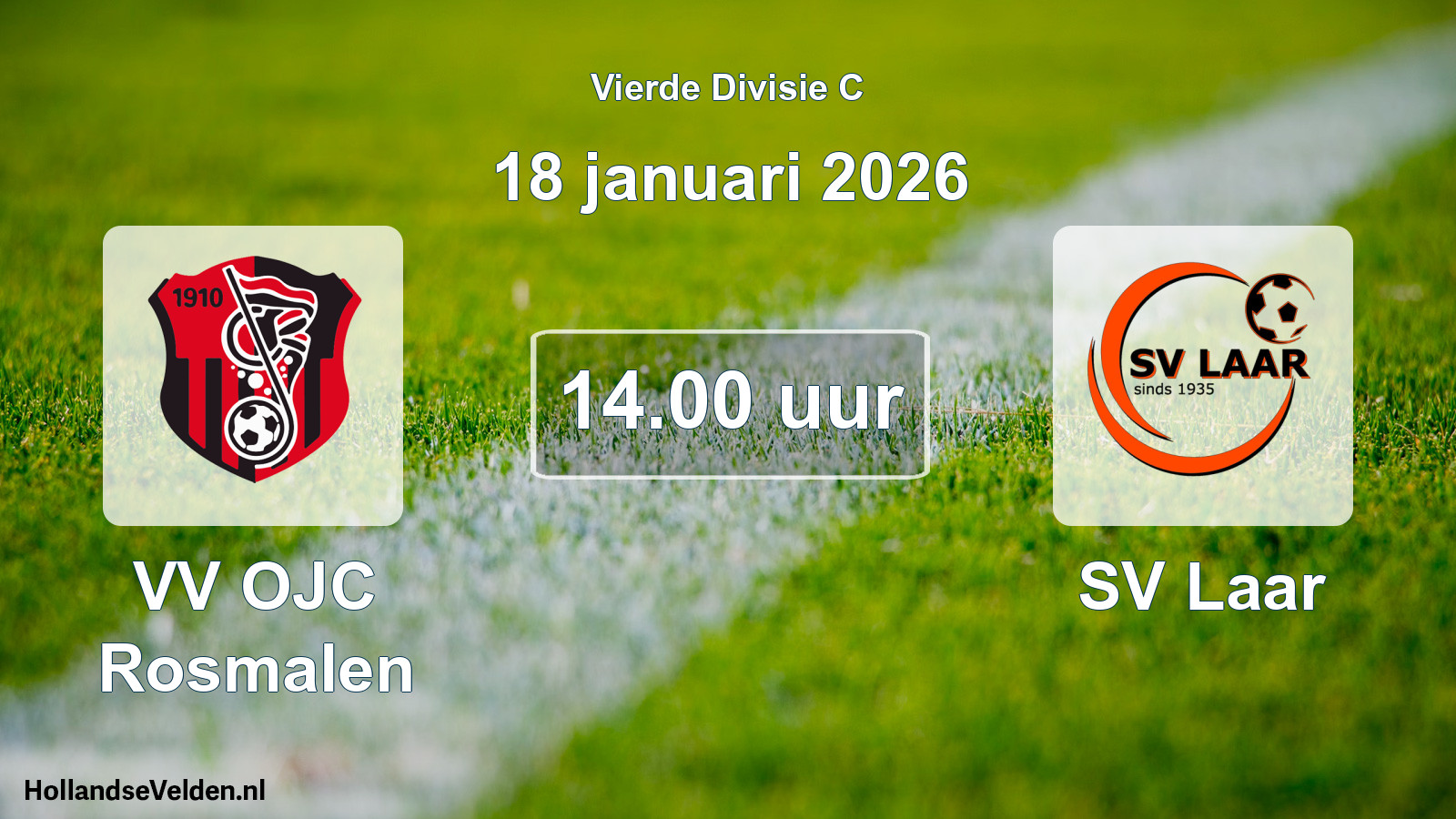 Geplande wedstrijd: VV OJC Rosmalen - SV Laar (18 januari 2026)