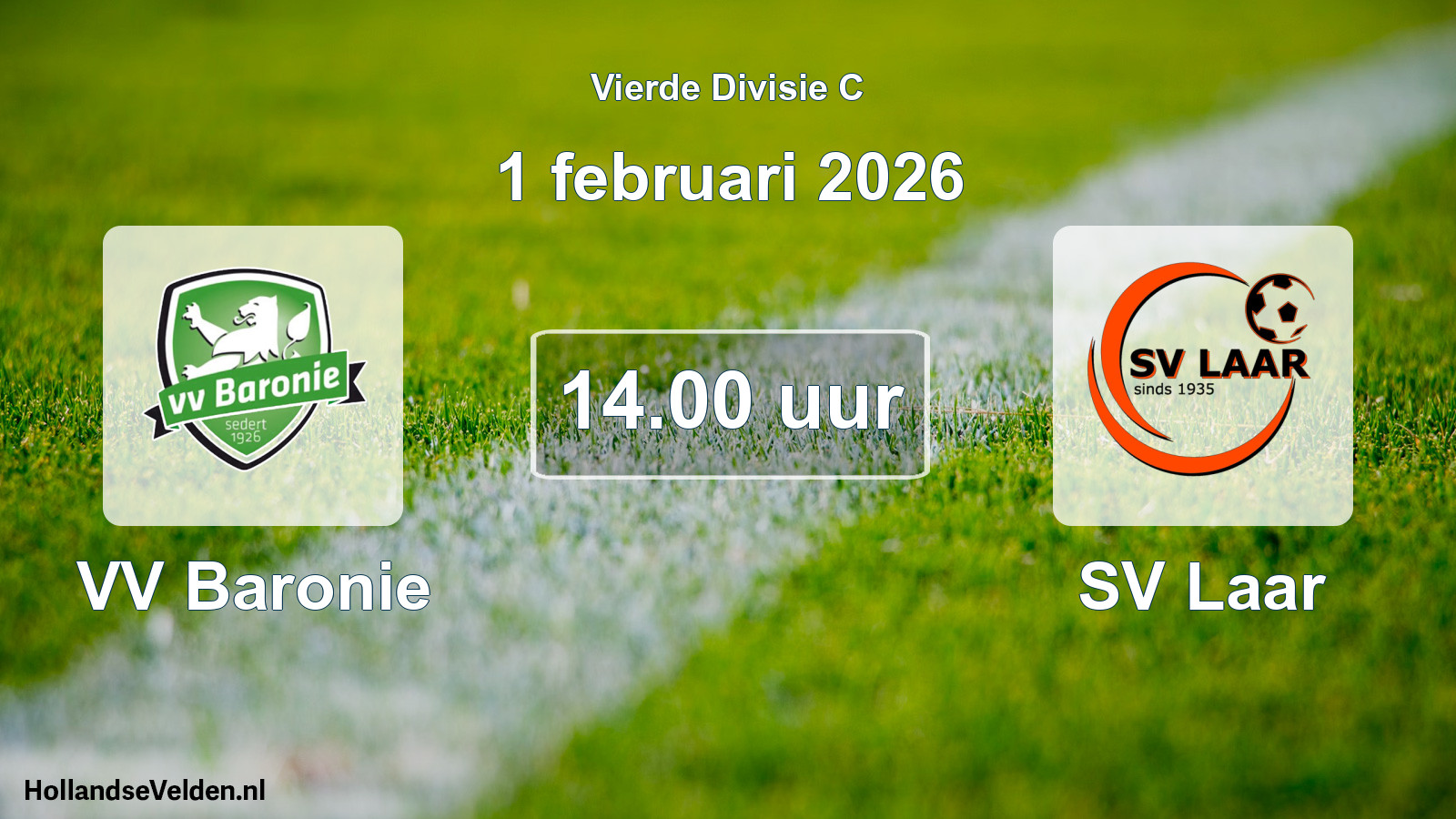 Geplande wedstrijd: VV Baronie - SV Laar (1 februari 2026)