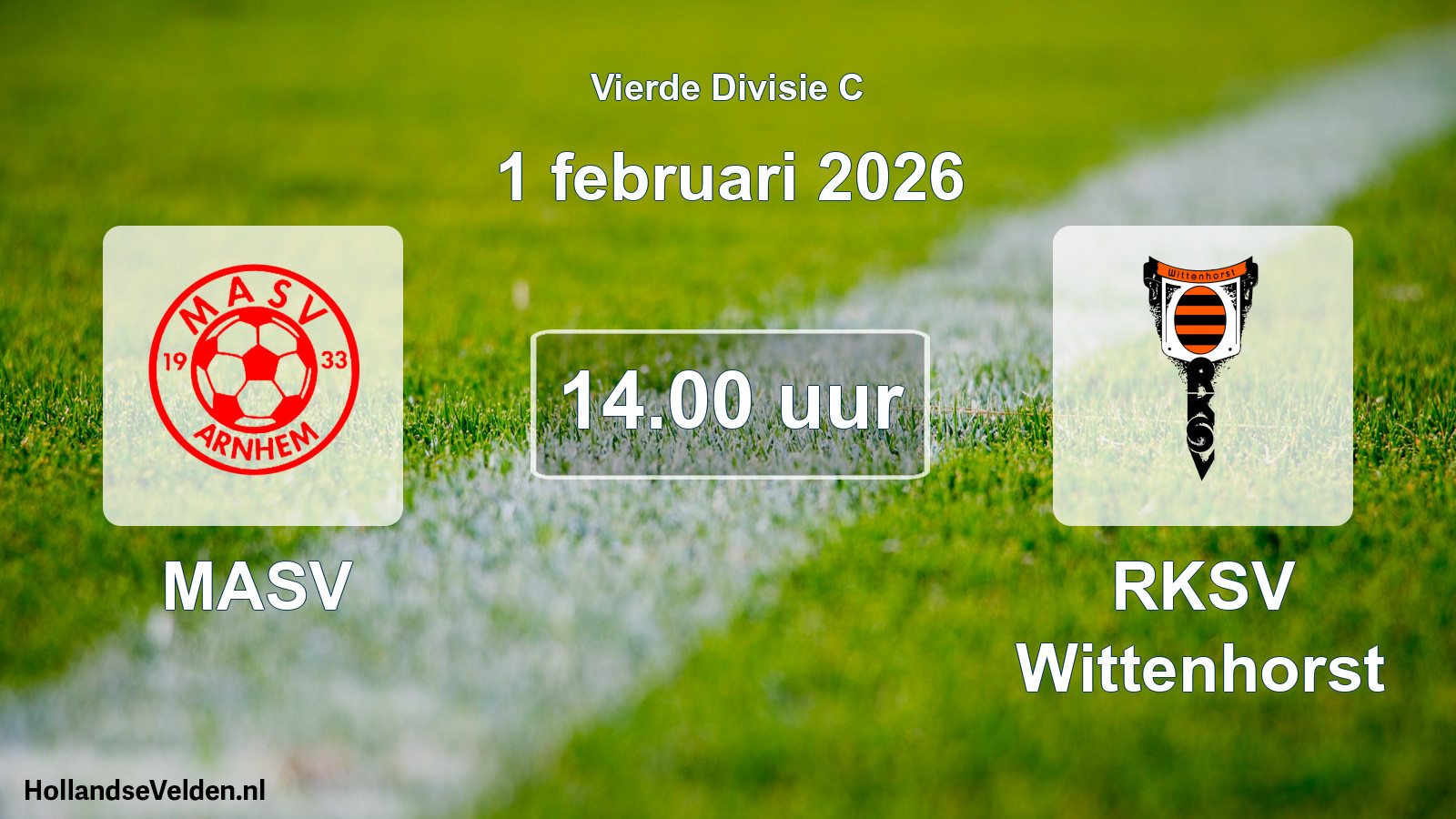 Geplande wedstrijd: MASV - RKSV Wittenhorst (1 februari 2026)