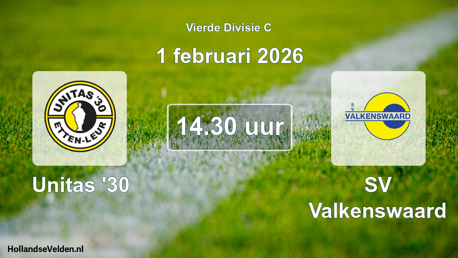 Geplande wedstrijd: Unitas '30 - SV Valkenswaard (1 februari 2026)