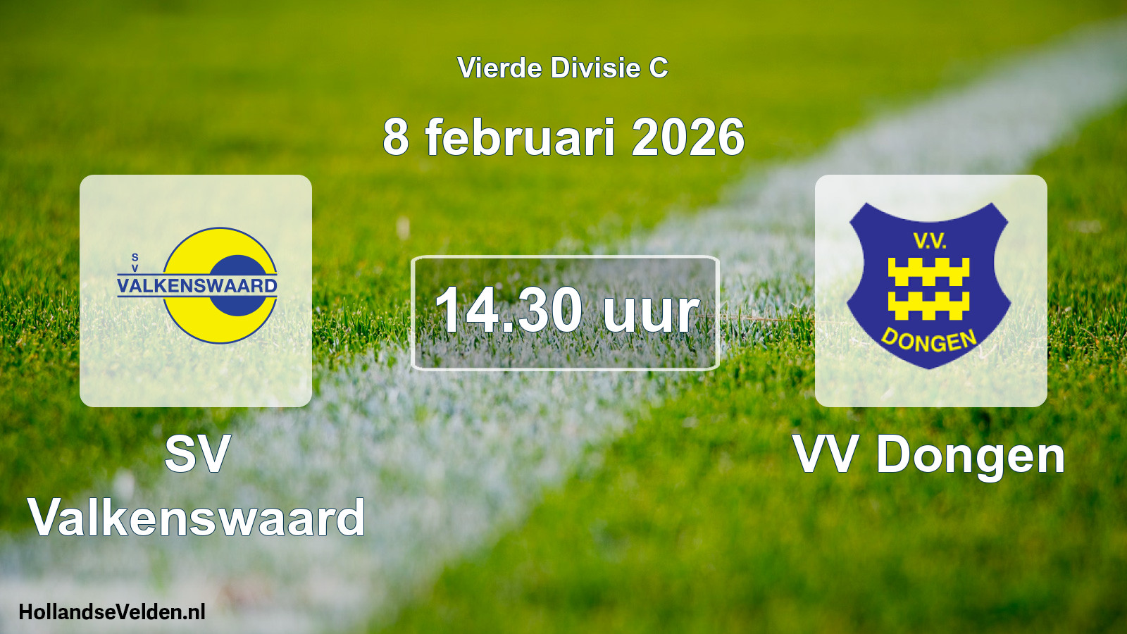 Geplande wedstrijd: SV Valkenswaard - VV Dongen (8 februari 2026)