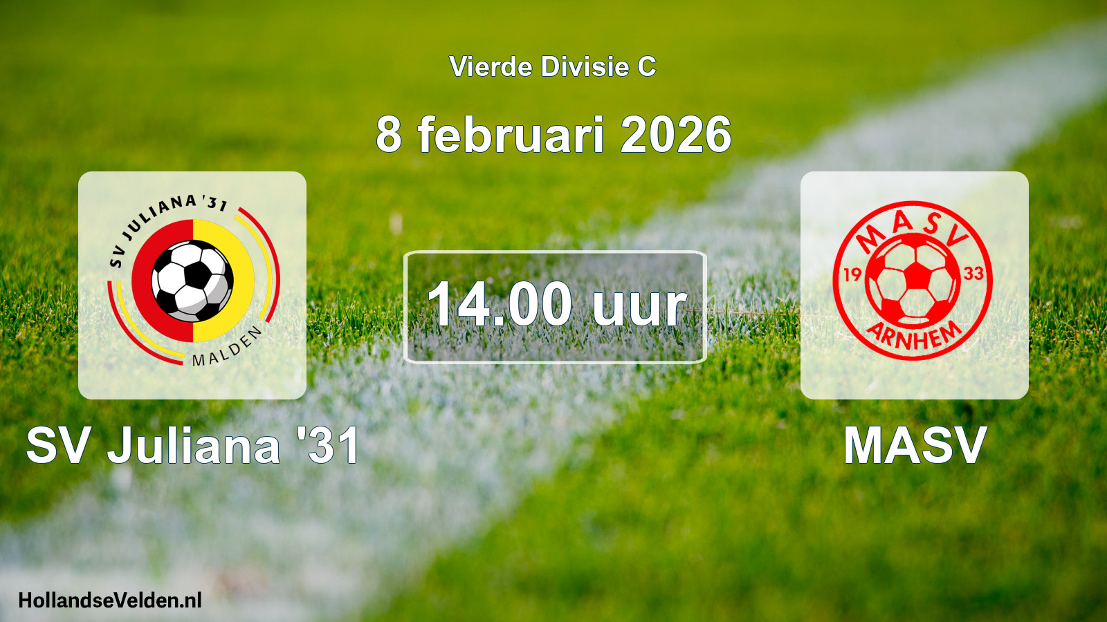 Geplande wedstrijd: SV Juliana '31 - MASV (8 februari 2026)