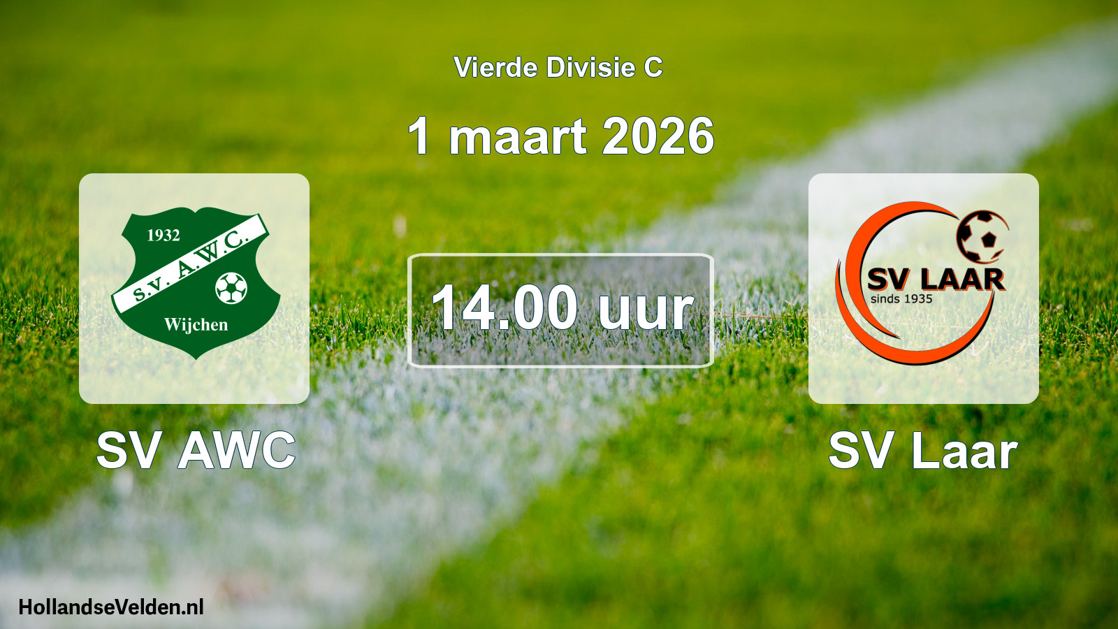 Geplande wedstrijd: SV AWC - SV Laar (1 maart 2026)