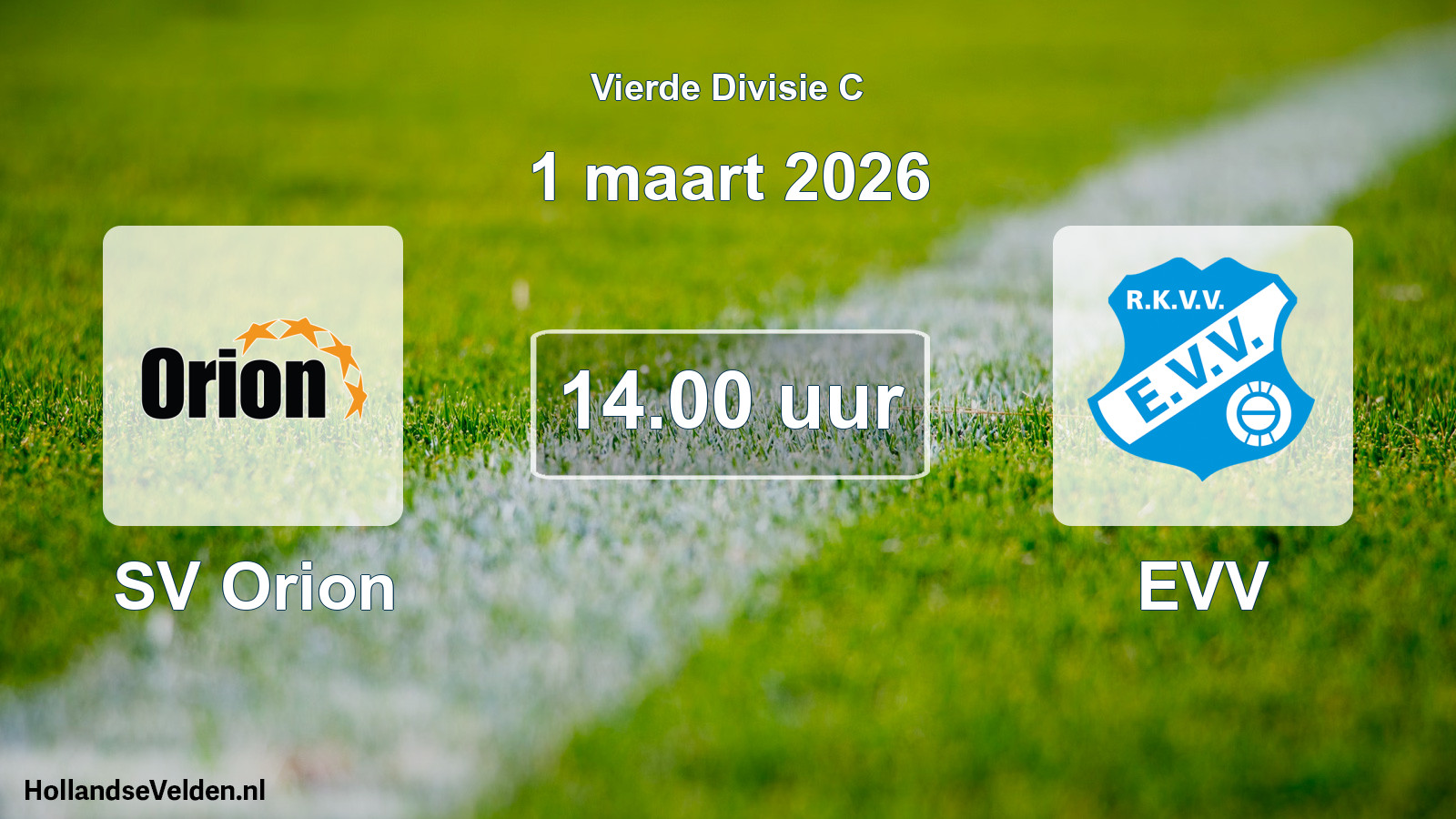 Geplande wedstrijd: SV Orion - EVV (1 maart 2026)