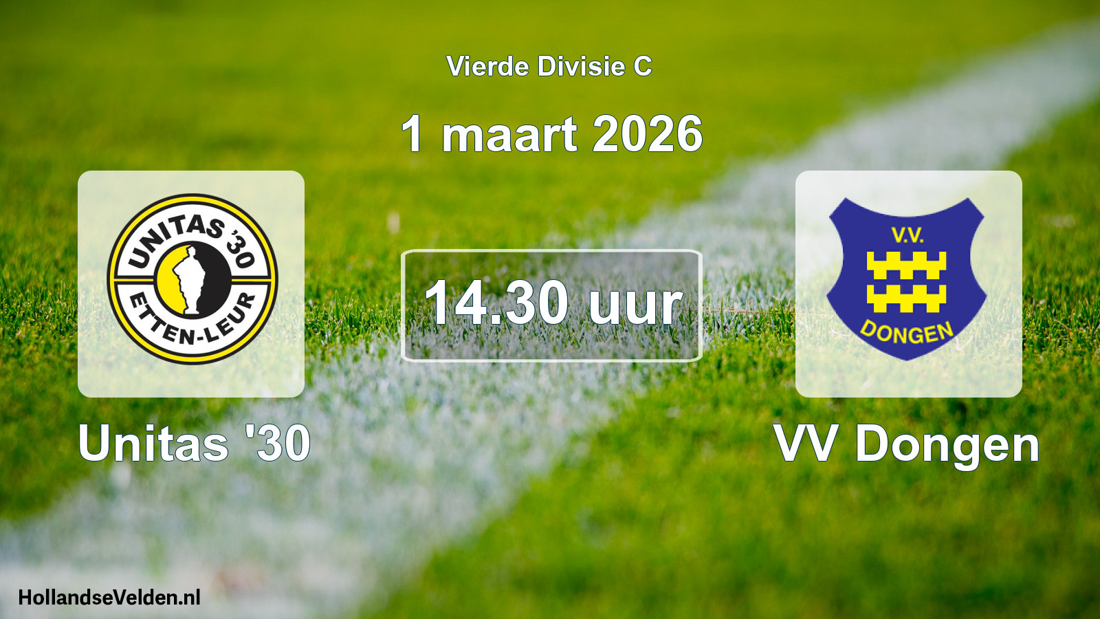 Geplande wedstrijd: Unitas '30 - VV Dongen (1 maart 2026)