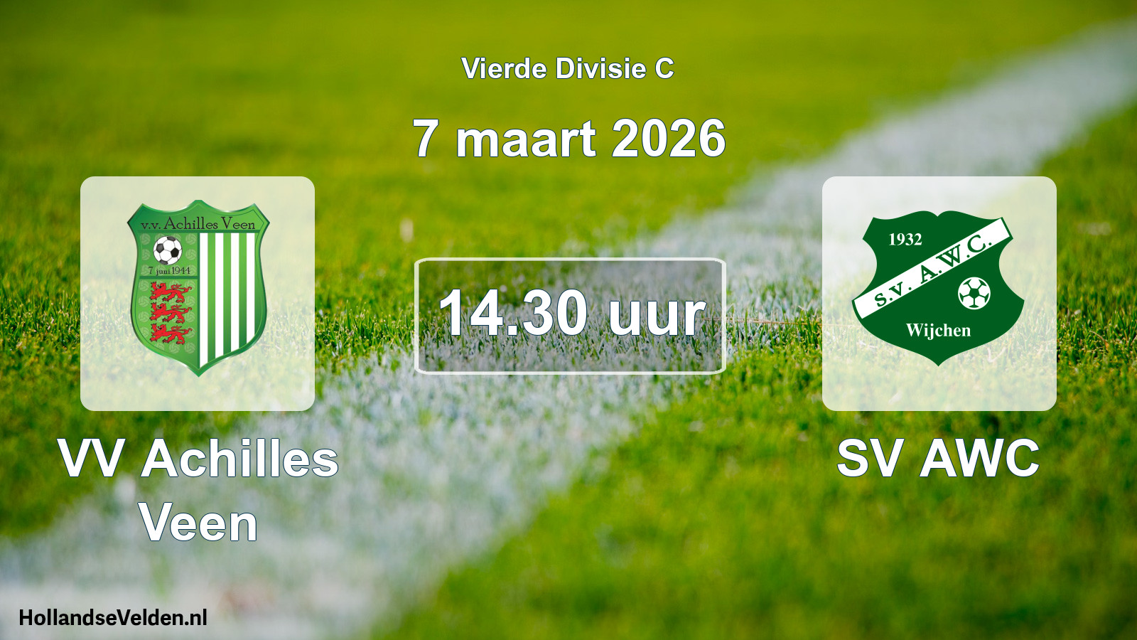 Geplande wedstrijd: VV Achilles Veen - SV AWC (7 maart 2026)