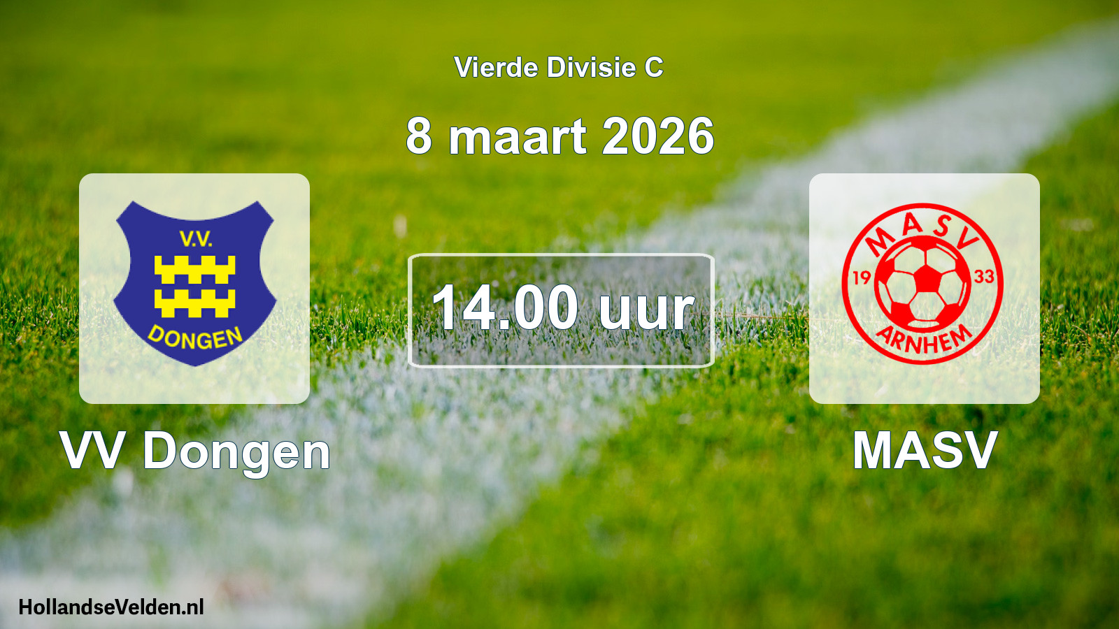 Geplande wedstrijd: VV Dongen - MASV (8 maart 2026)