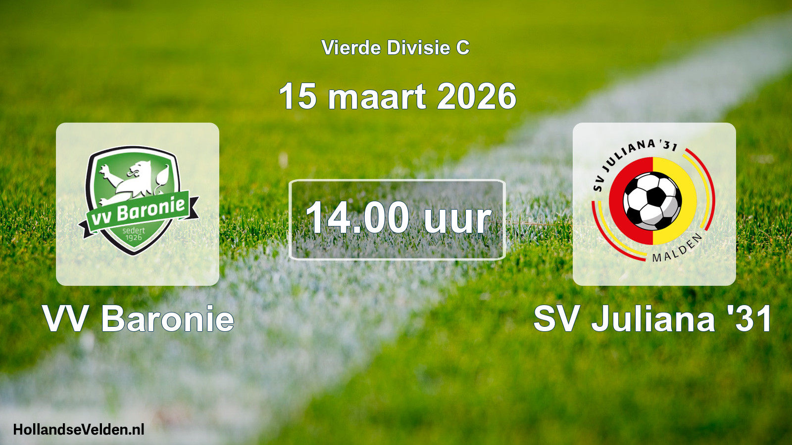 Scheduled Match: VV Baronie - SV Juliana '31 (15 March 2026)