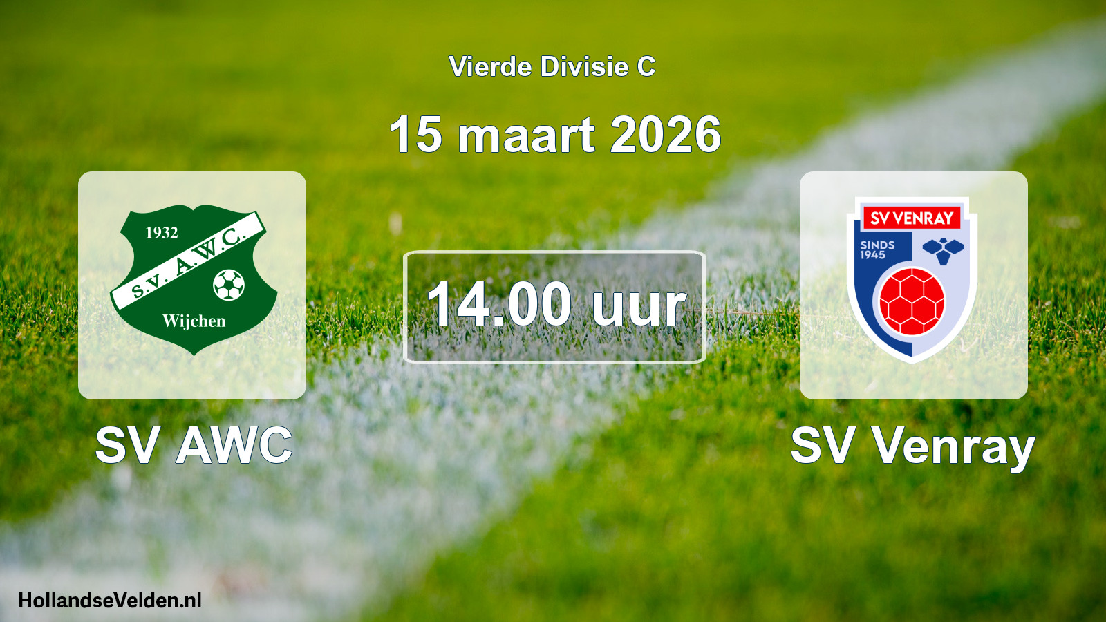 Geplande wedstrijd: SV AWC - SV Venray (15 maart 2026)