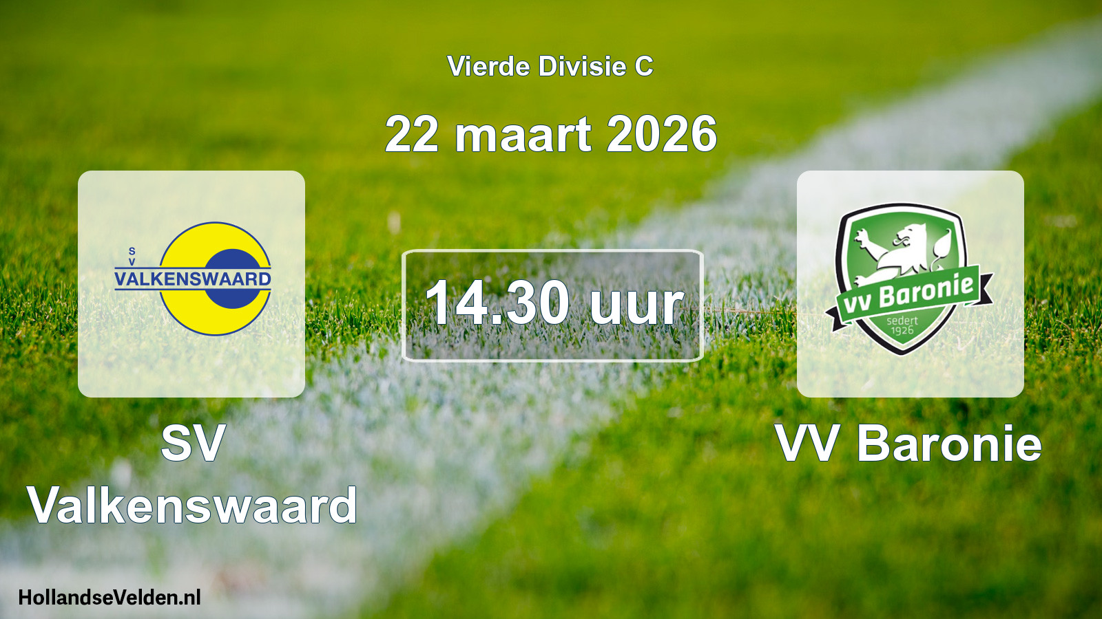 Geplande wedstrijd: SV Valkenswaard - VV Baronie (22 maart 2026)