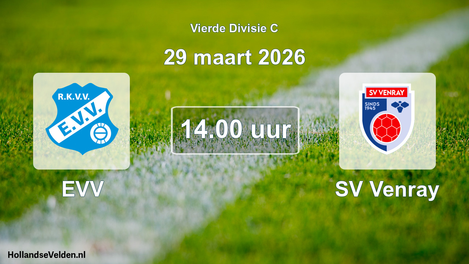 Geplande wedstrijd: EVV - SV Venray (29 maart 2026)