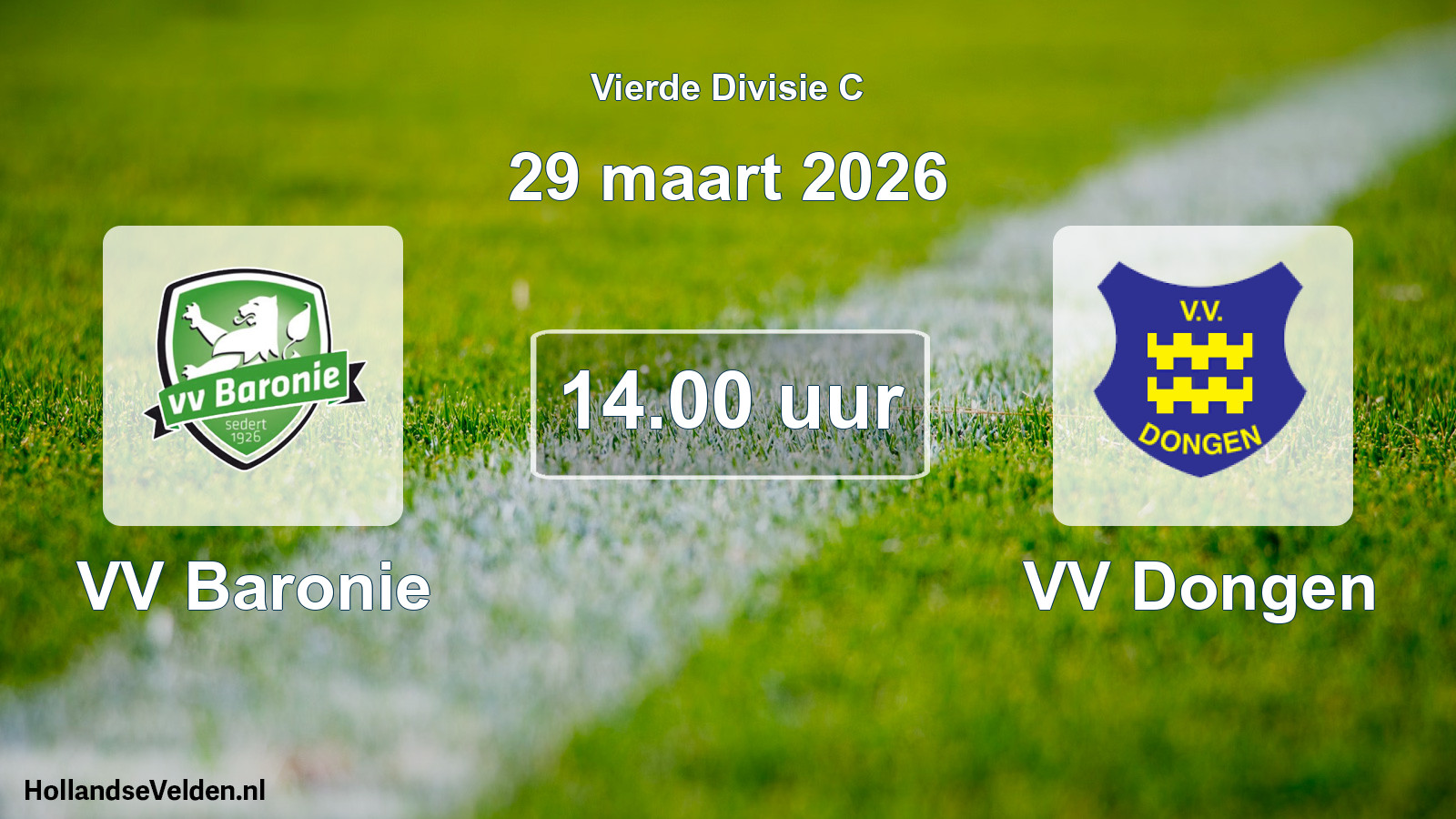 Geplande wedstrijd: VV Baronie - VV Dongen (29 maart 2026)
