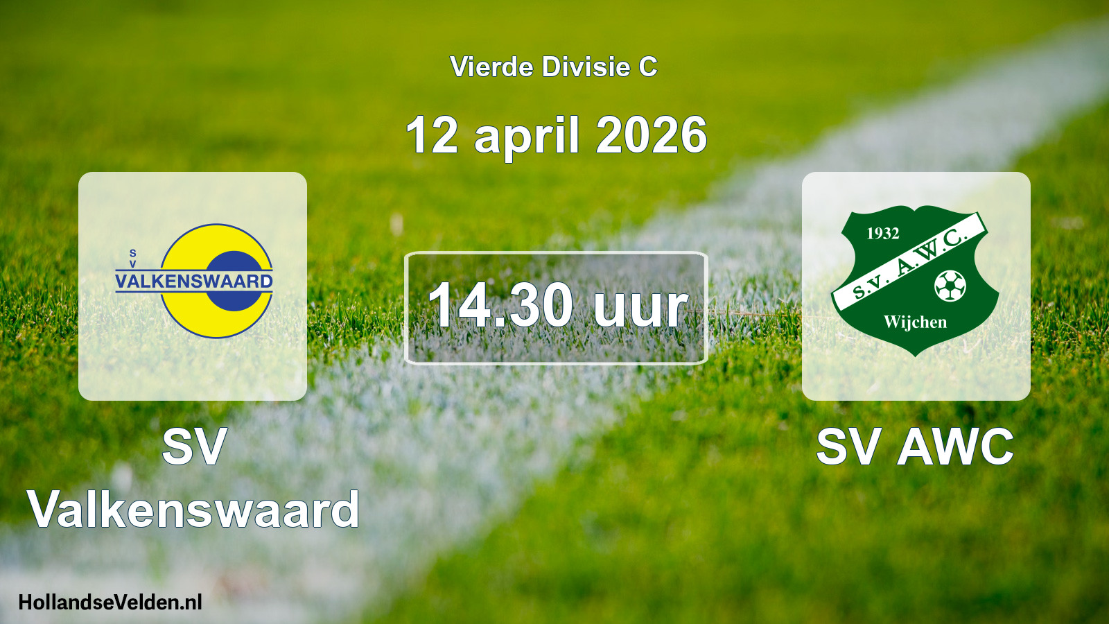 Geplande wedstrijd: SV Valkenswaard - SV AWC (12 april 2026)