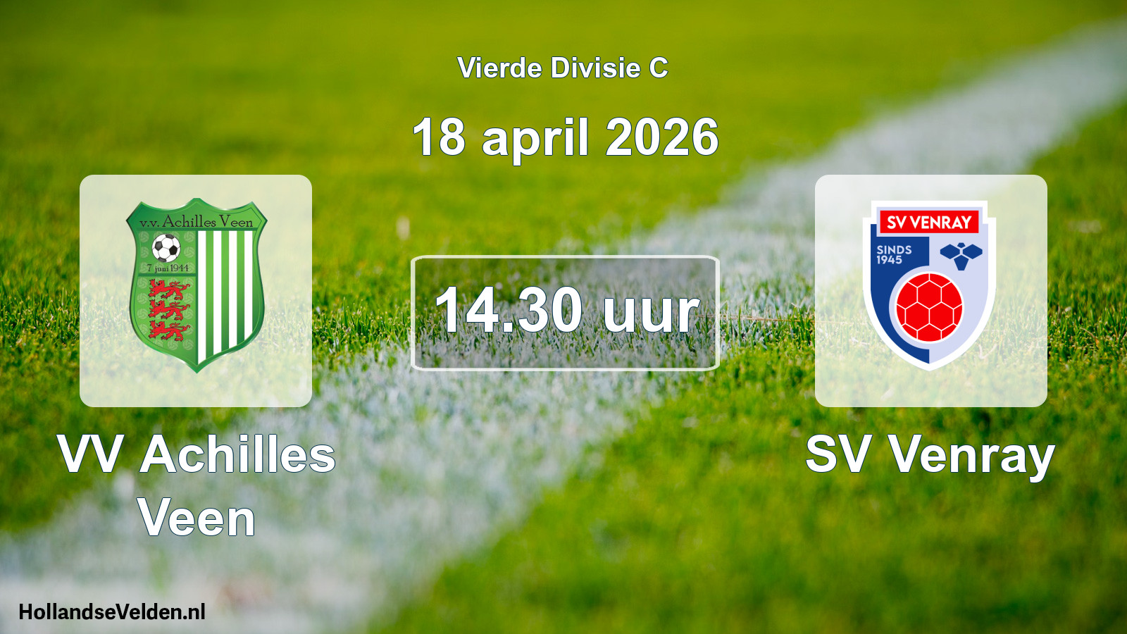 Geplande wedstrijd: VV Achilles Veen - SV Venray (18 april 2026)